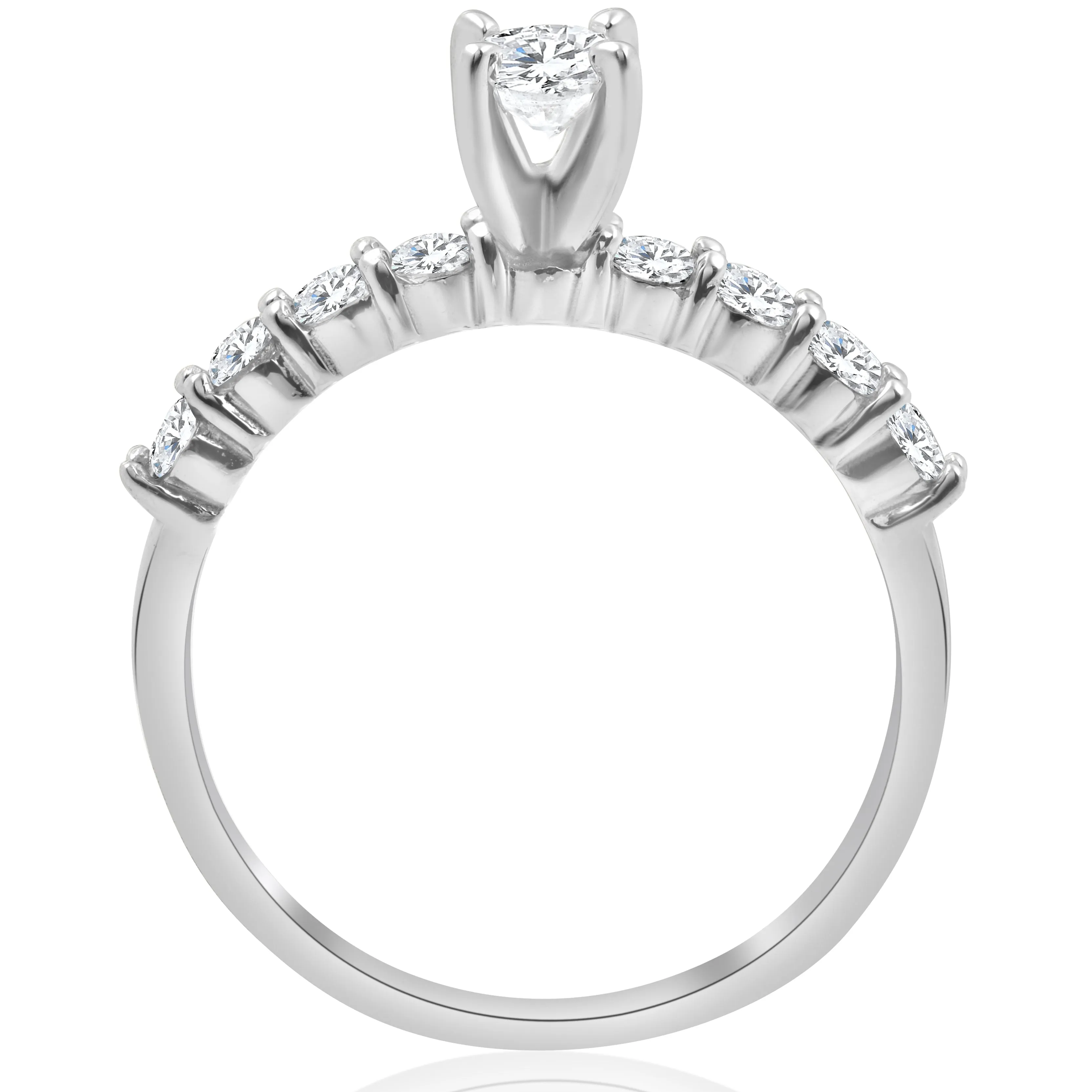 1 1/2 Ct Diamond Engagement Ring 14k White Gold