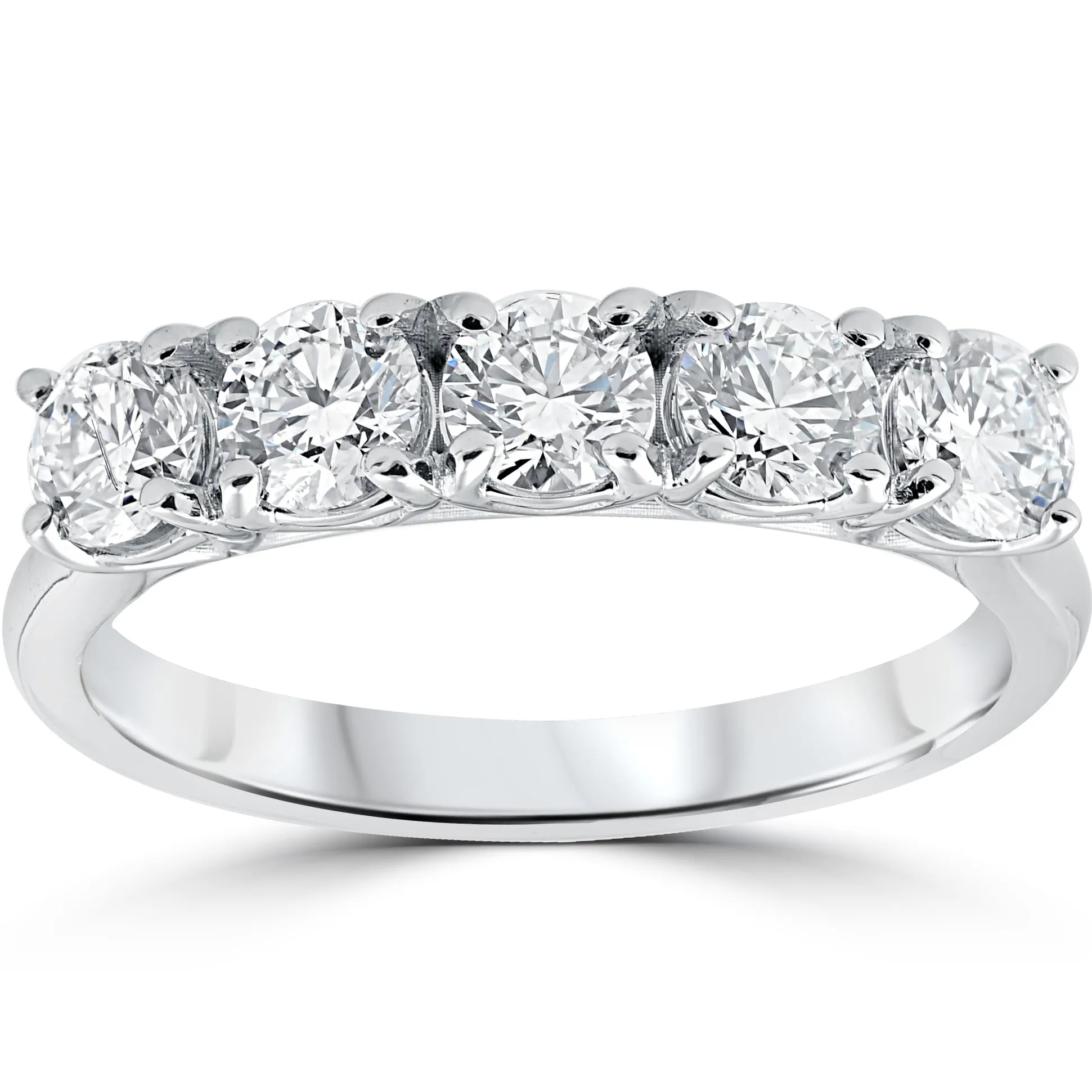 1 1/4 ct 5-Stone Diamond Trellis Anniversary Ring 14k White Gold