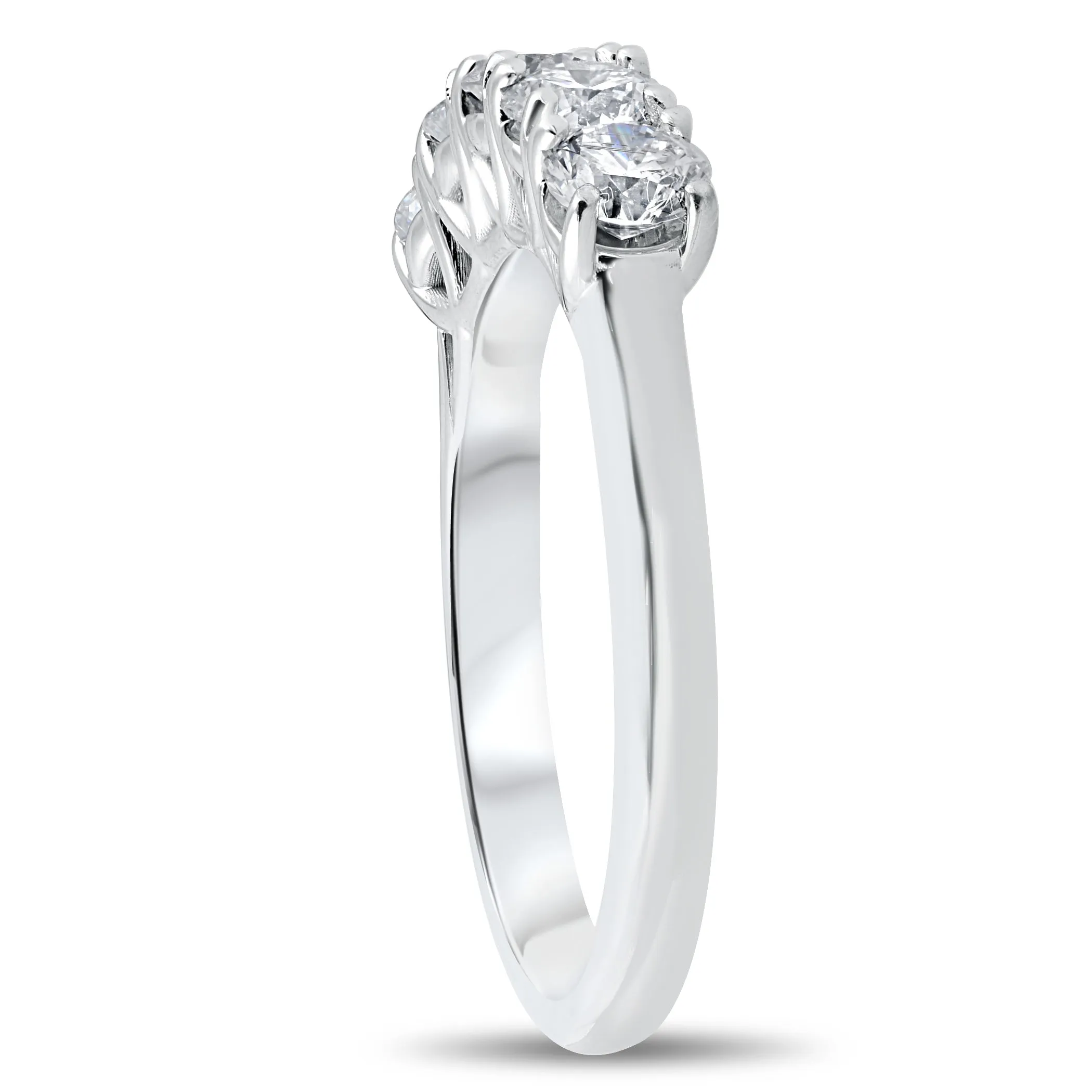 1 1/4 ct 5-Stone Diamond Trellis Anniversary Ring 14k White Gold