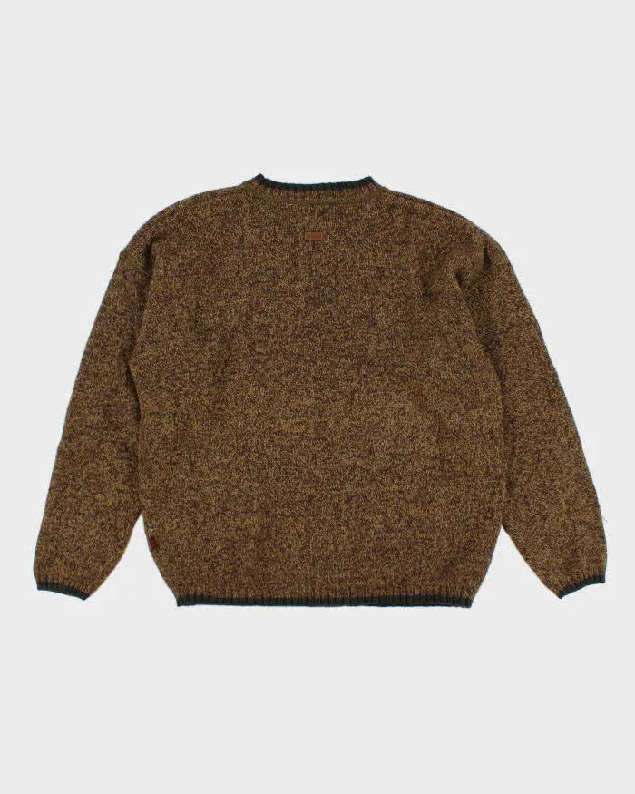 90s Vintage Mens Brown Woolrich Knit Jumper - L