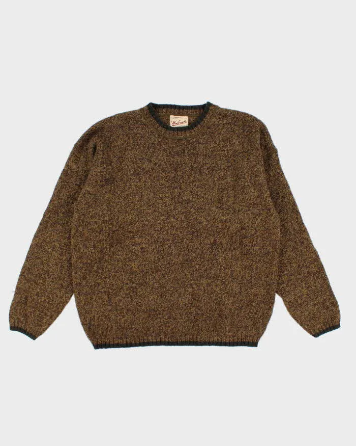 90s Vintage Mens Brown Woolrich Knit Jumper - L