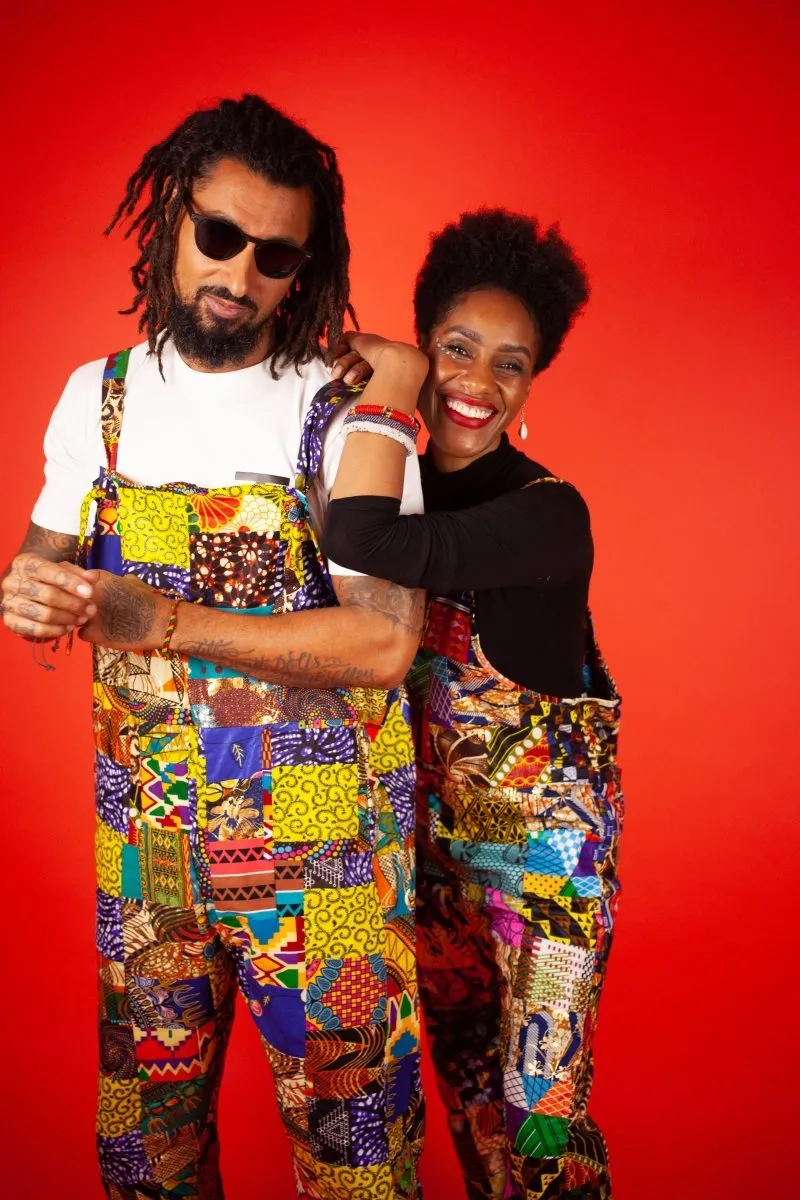 African Dungarees In Crazy Patchwork