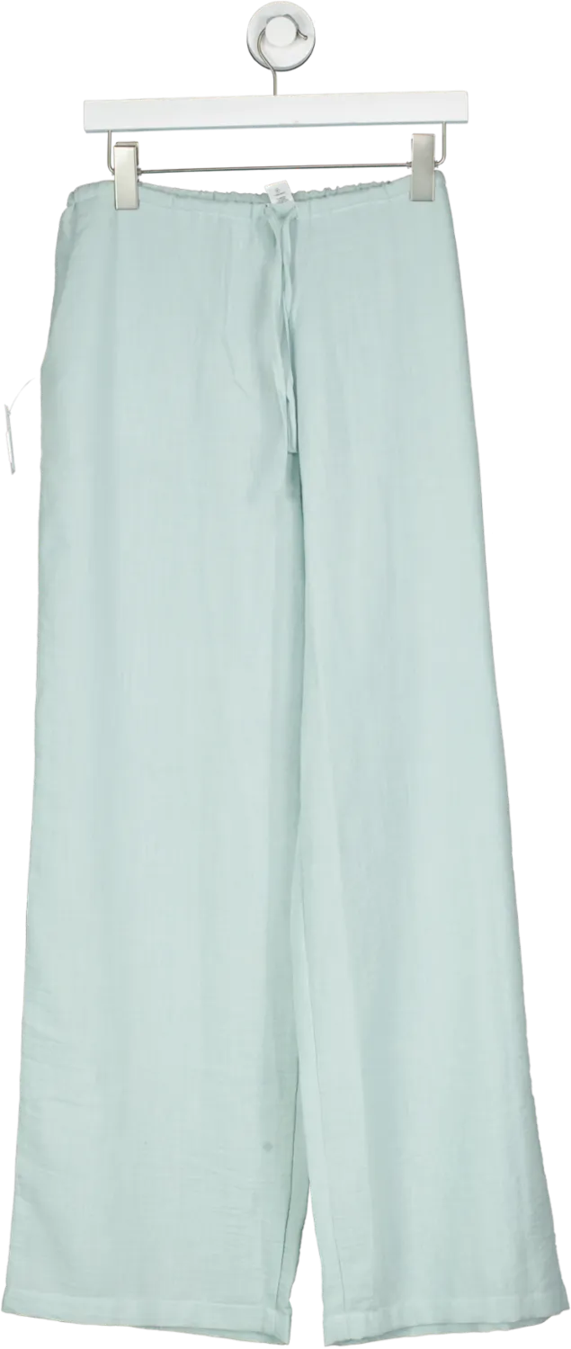 beach city Blue Verona High Waisted Linen Trousers UK S