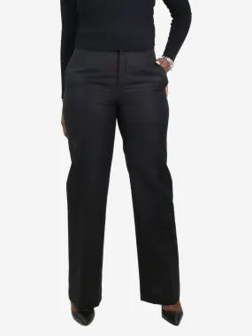 Black straight-leg trousers - size UK 12