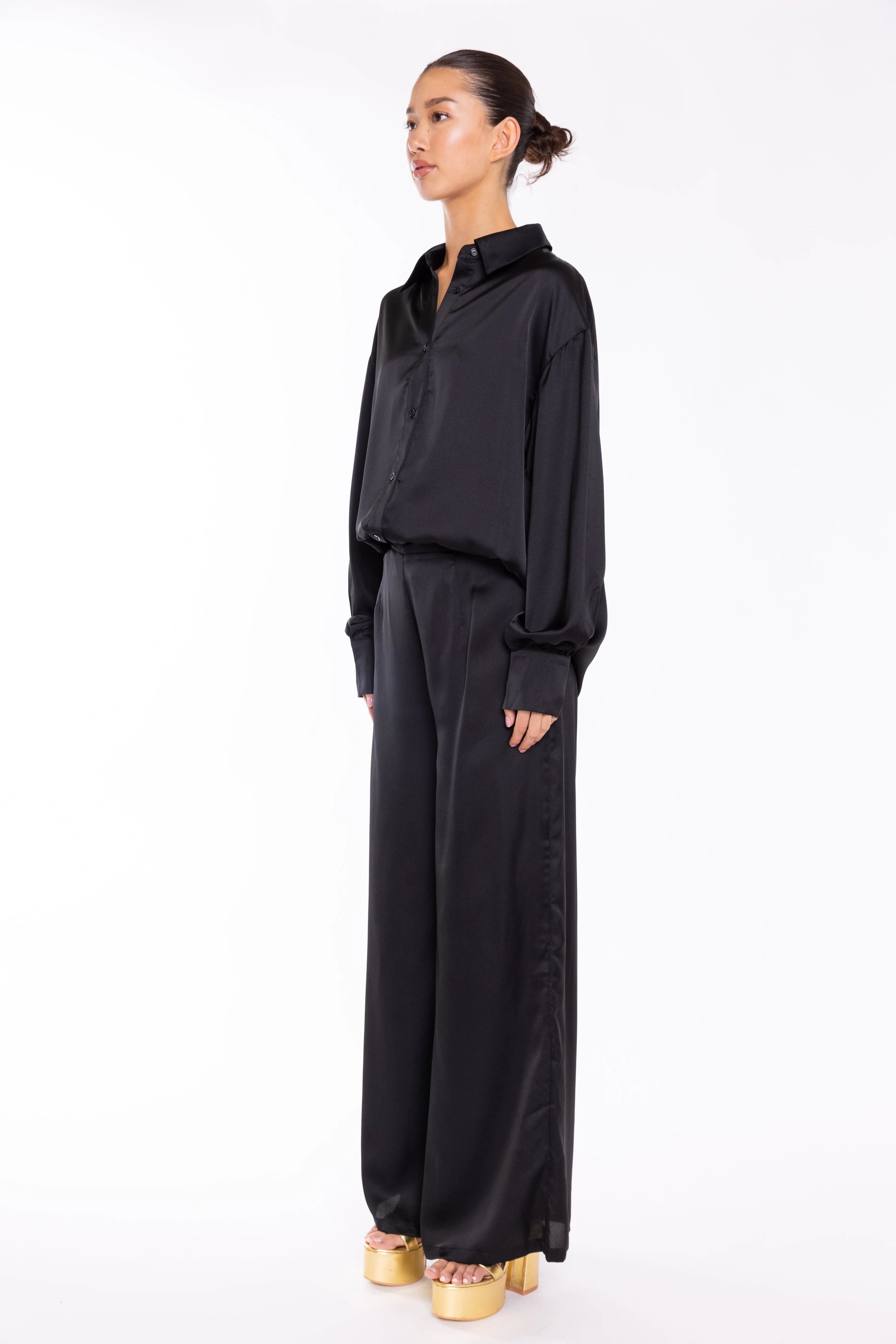 Black Wide Leg Trousers