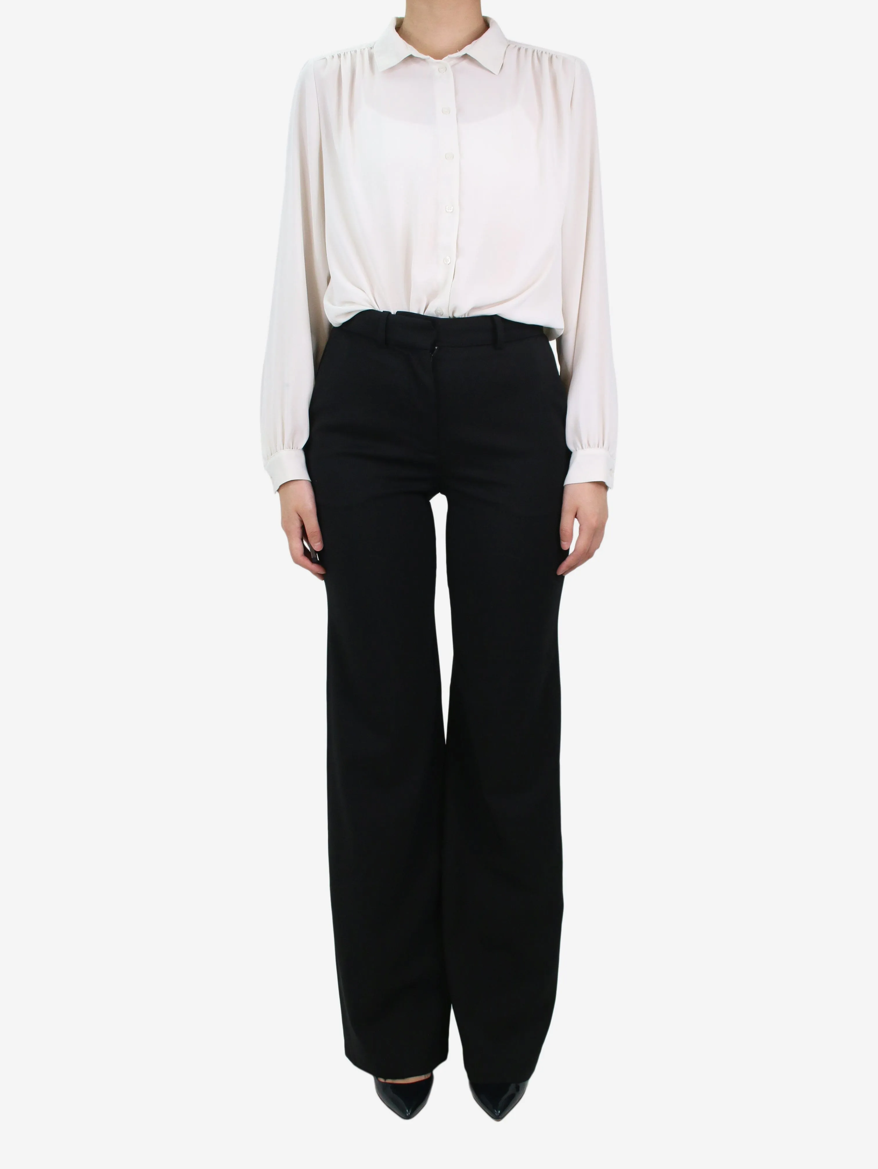 Black wool pocket trousers - size FR 36