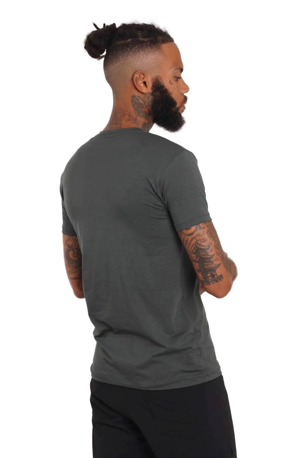 Cairo Crew Neck Mens Muscle Fit T Shirt - Steel Grey