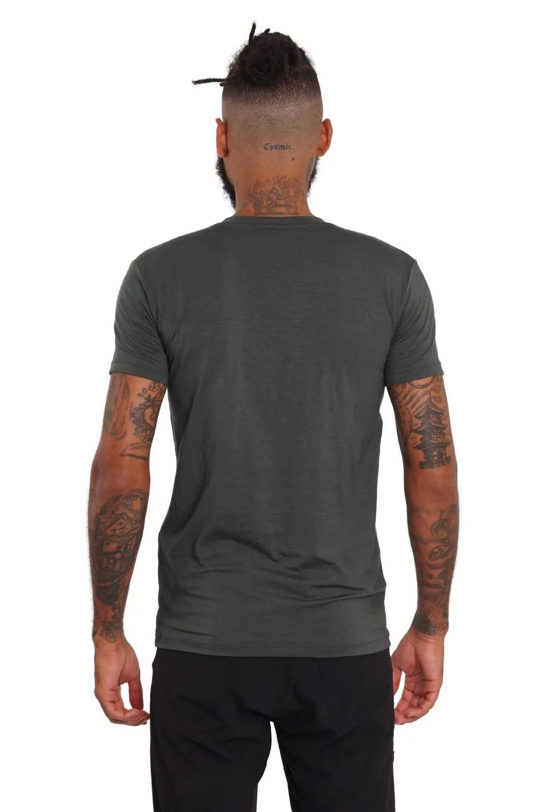 Cairo Crew Neck Mens Muscle Fit T Shirt - Steel Grey