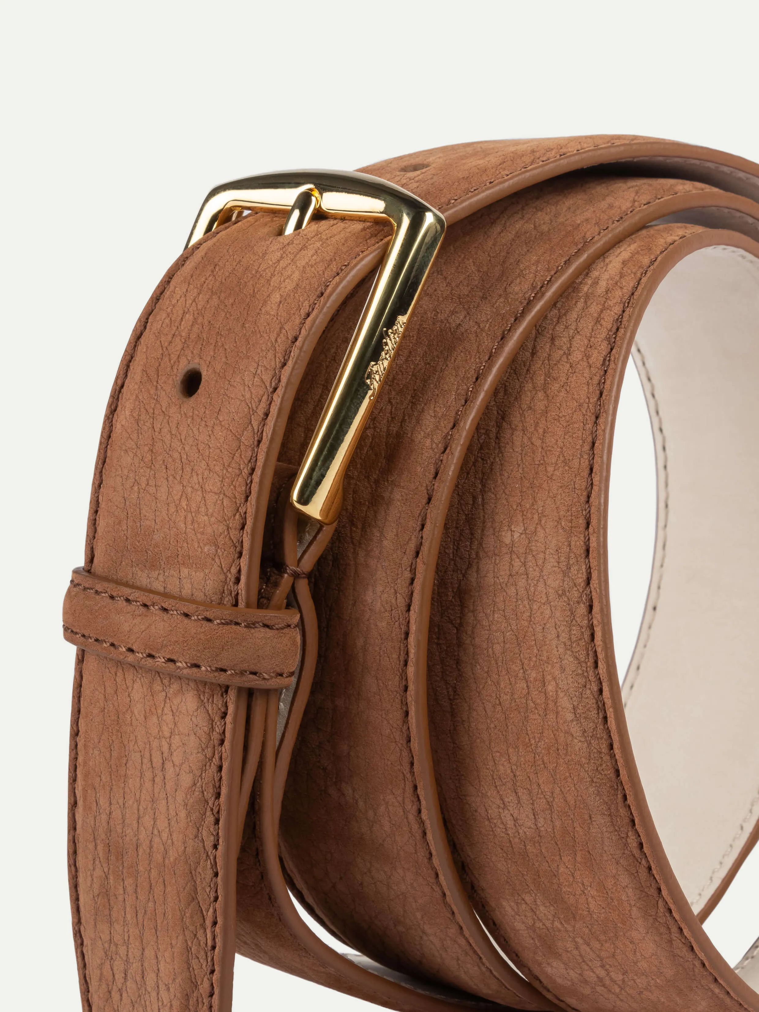 Caramel Nubuck Leather Belt