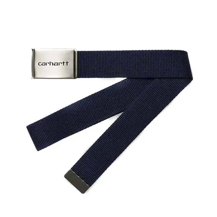 Carhartt WIP Clip Belt Chrome Dark Navy