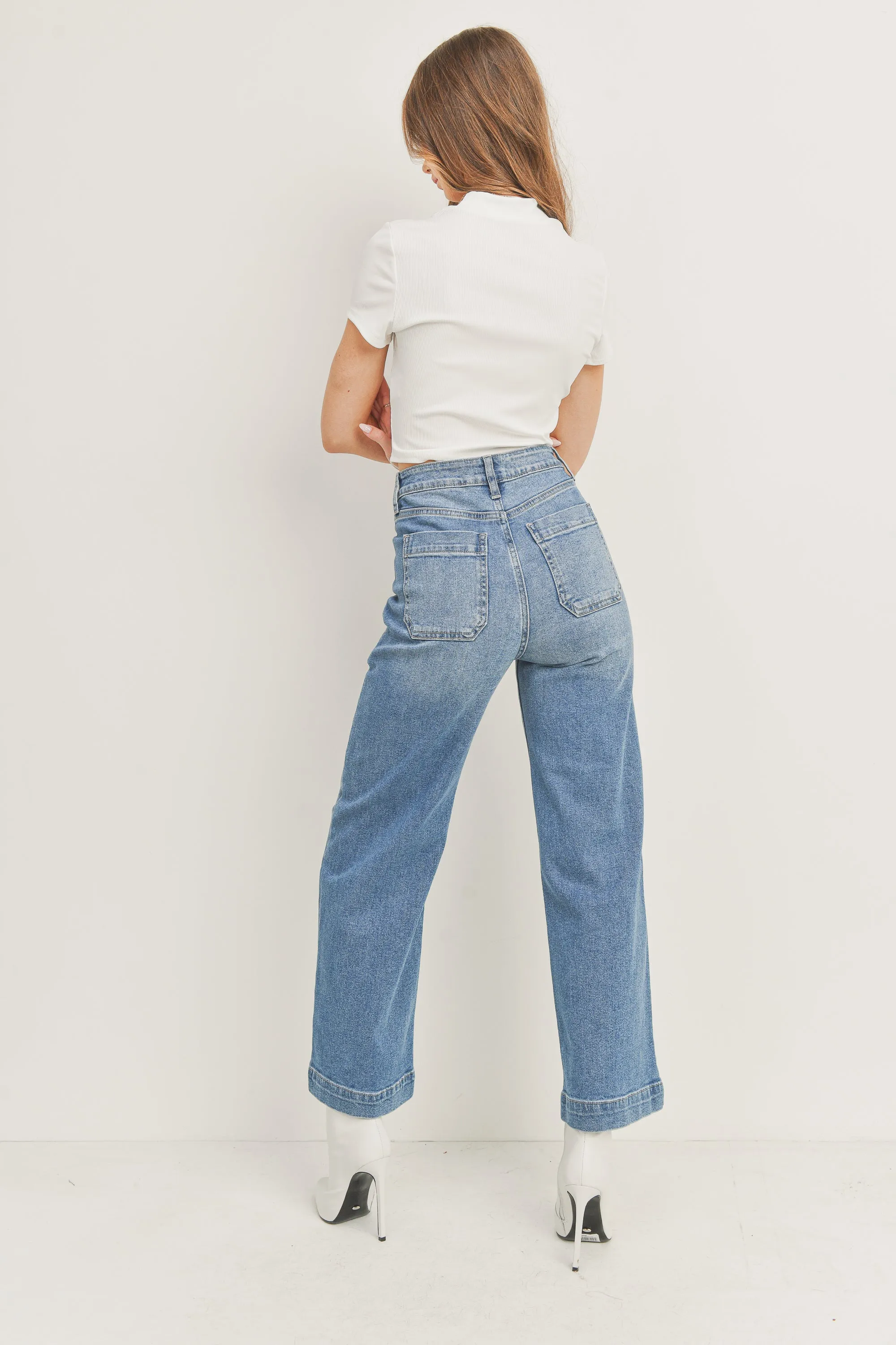 Carter Wide Leg Utility Jeans Medium