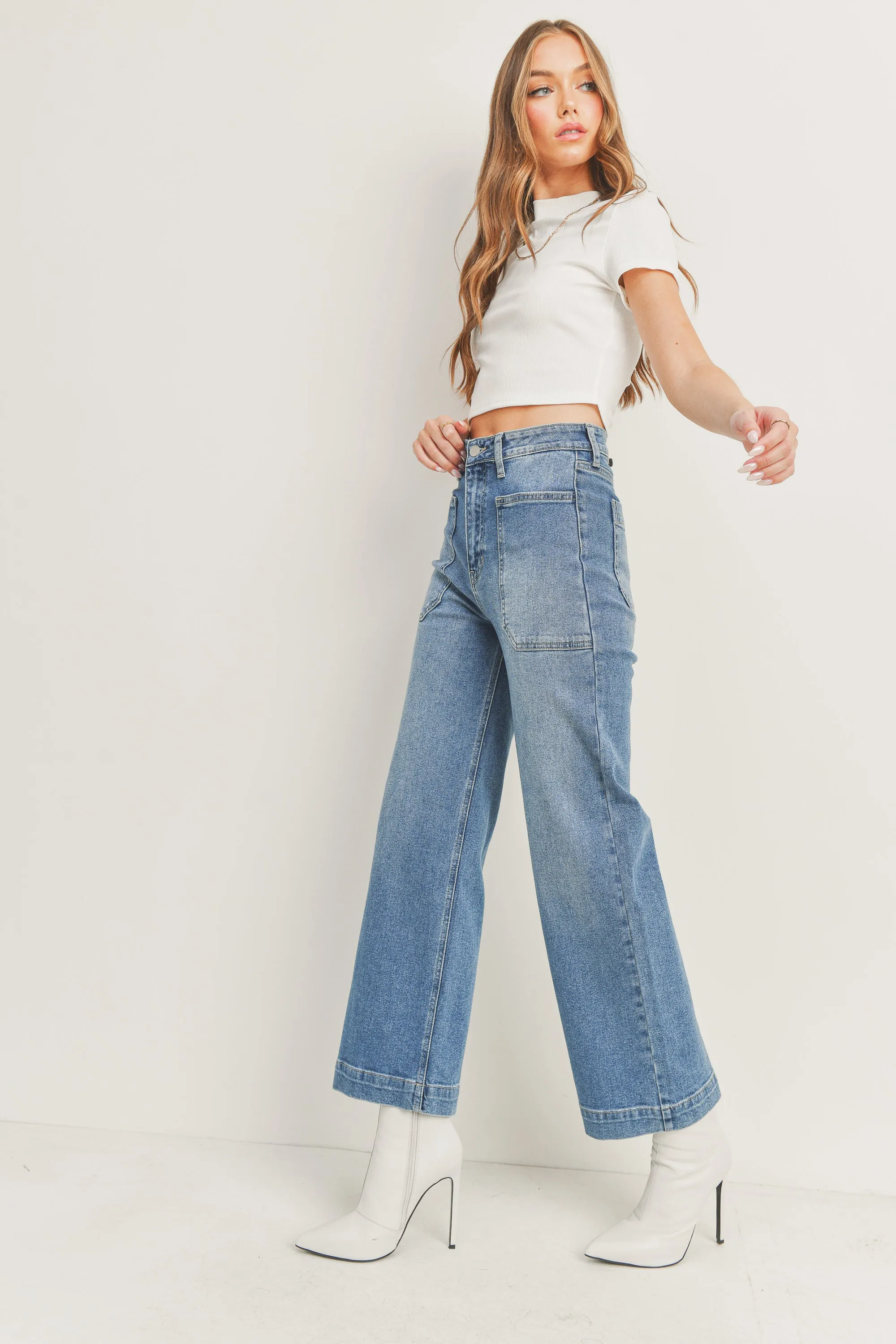 Carter Wide Leg Utility Jeans Medium