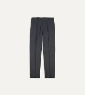 Charcoal Tropical Wool Flat Front Trouser