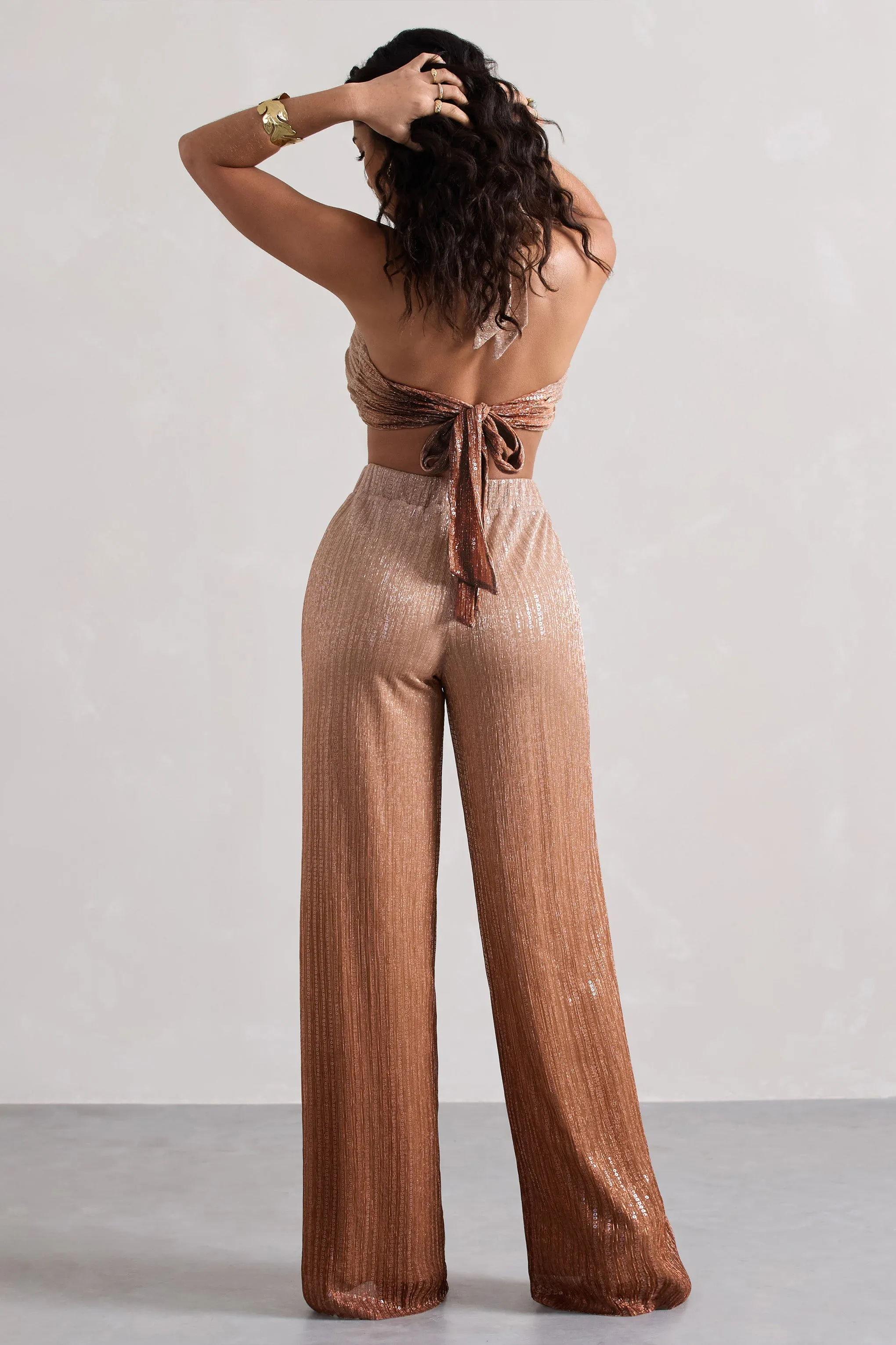 Connection | Gold Metallic Ombre Trousers