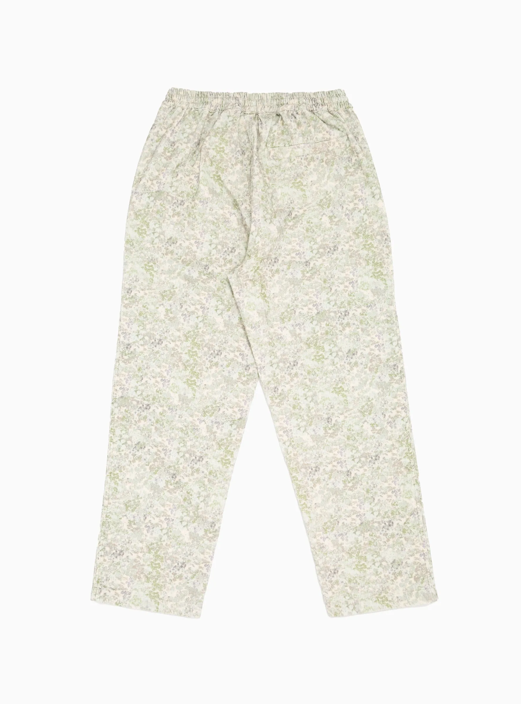 Stylish Green Corduroy Floral Patterned Trousers for Women