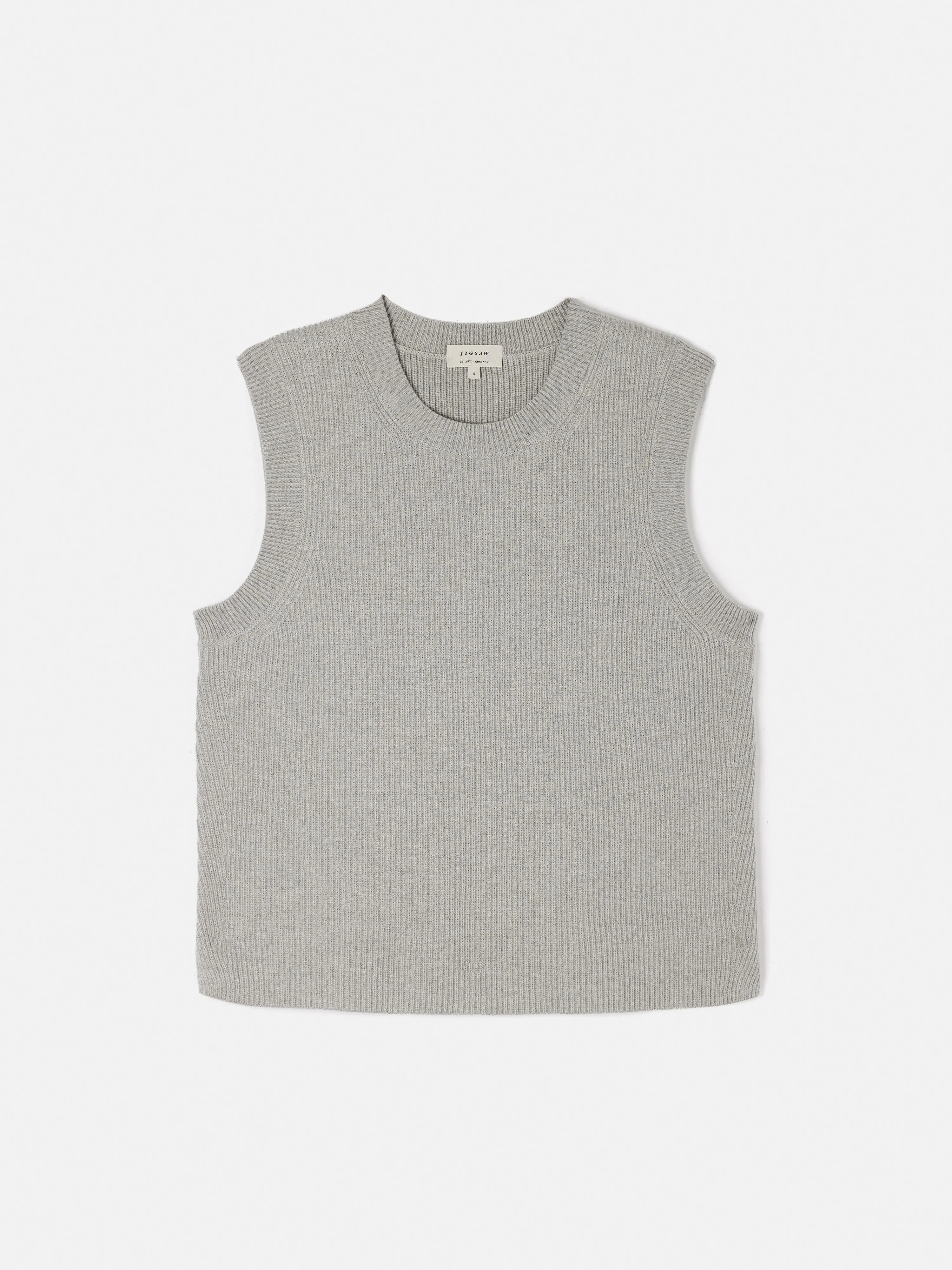 Cotton Blend Crew Tank | Grey