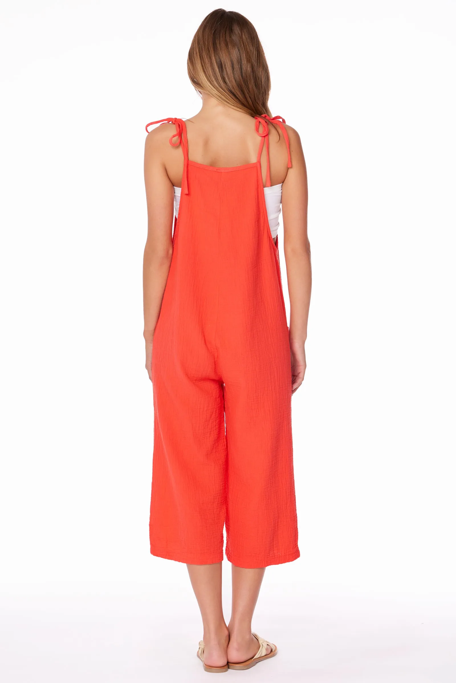 CROPPED WIDE LEG OVERALLS