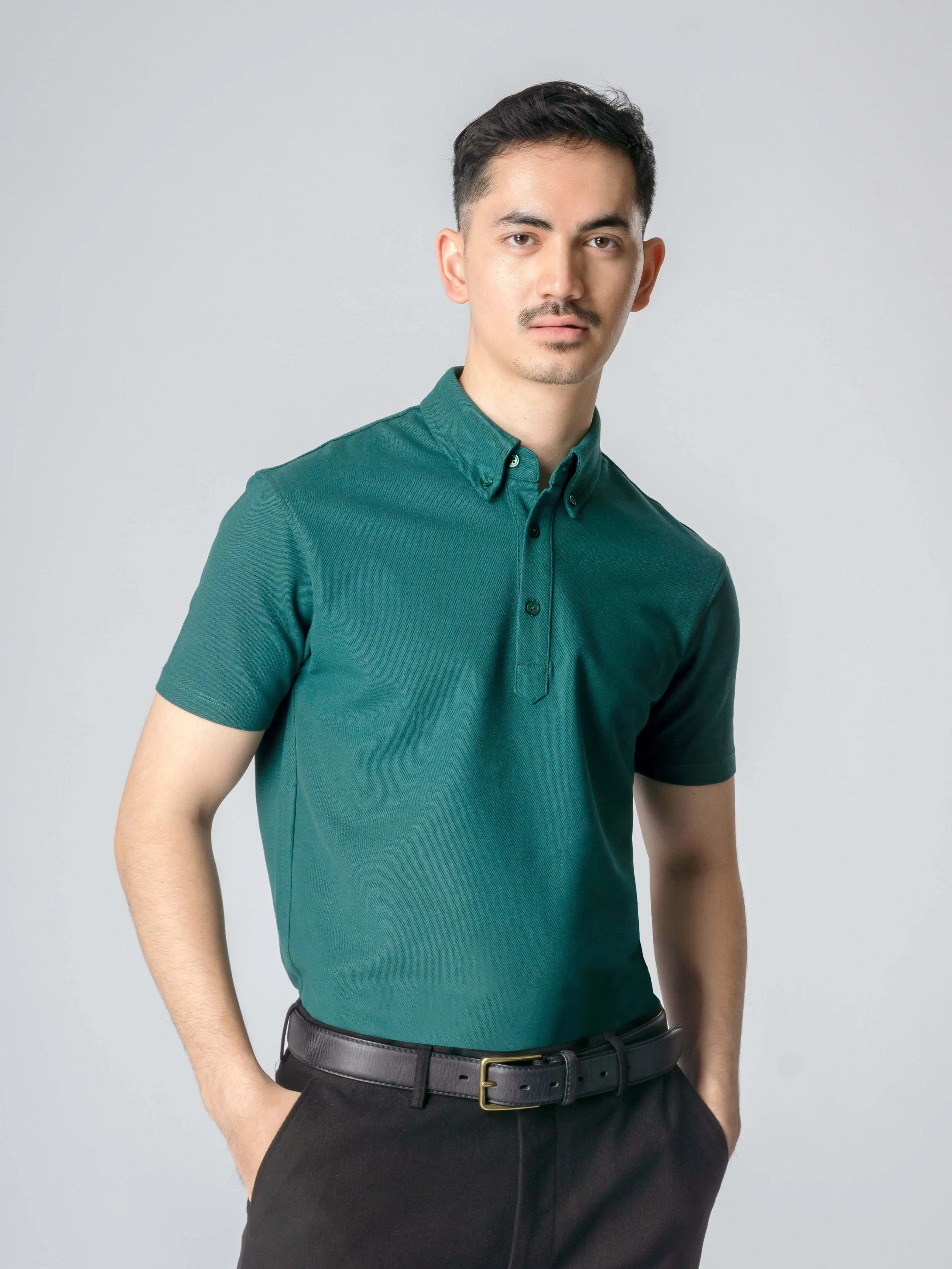 Dante Polo Button Down Short Sleeve - Emerald Green