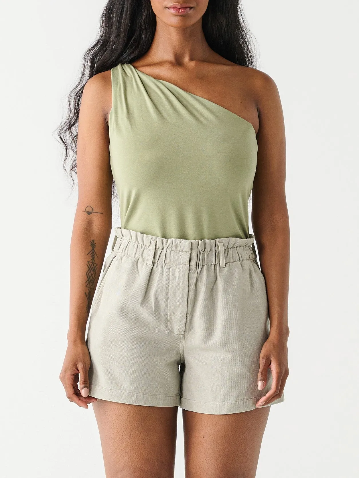 DEX One Shoulder Twisted Top