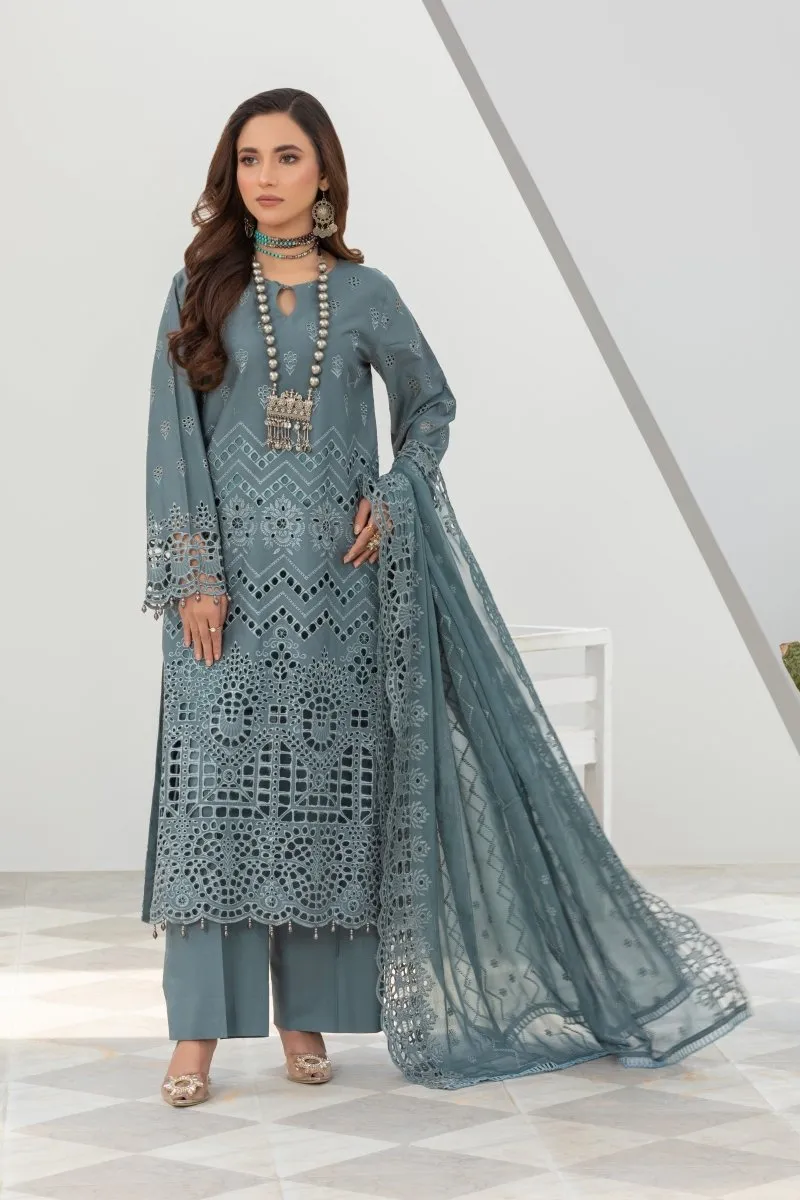 Differ Chikankari Lawn 3 Piece Pakistani Suit DIF10