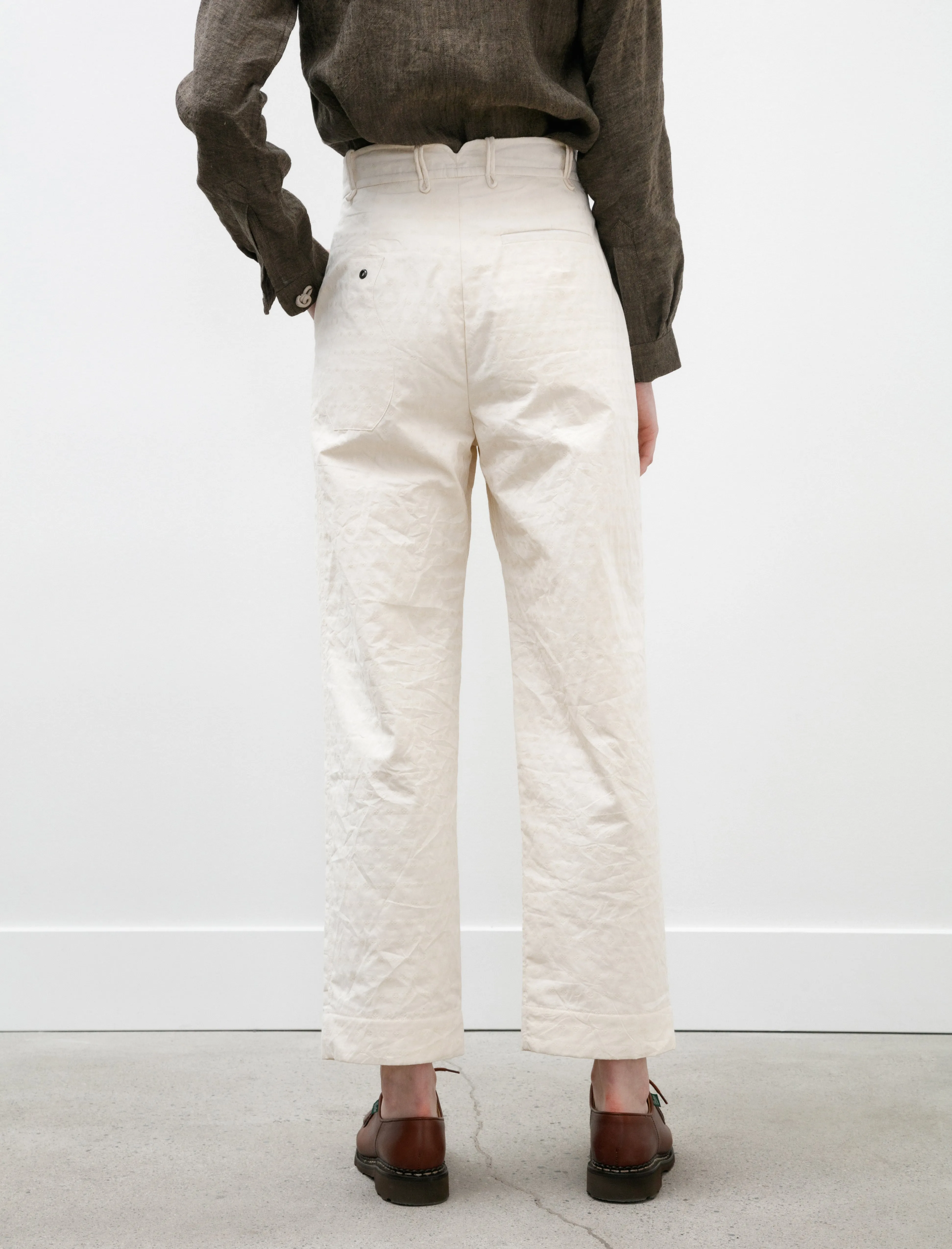 Double Pleated Trousers Ivory