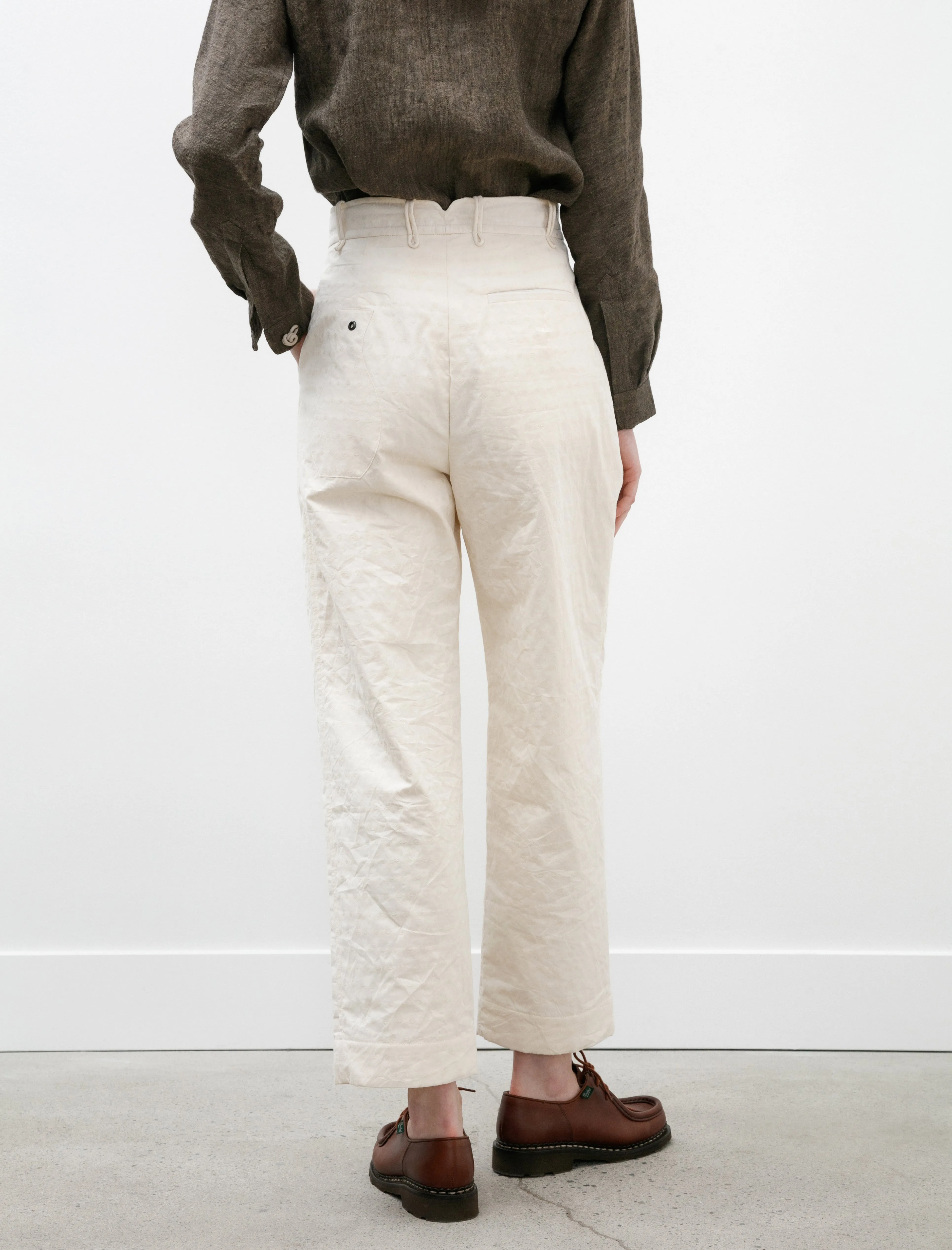 Double Pleated Trousers Ivory