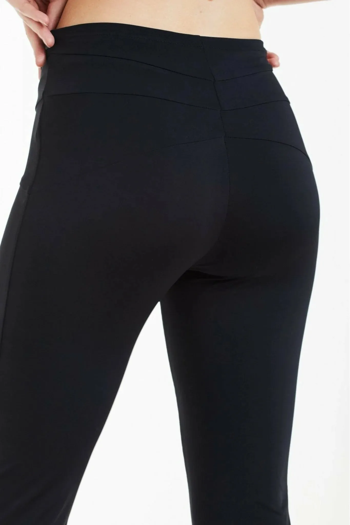 Double Second Black High Waisted Slinky Trousers