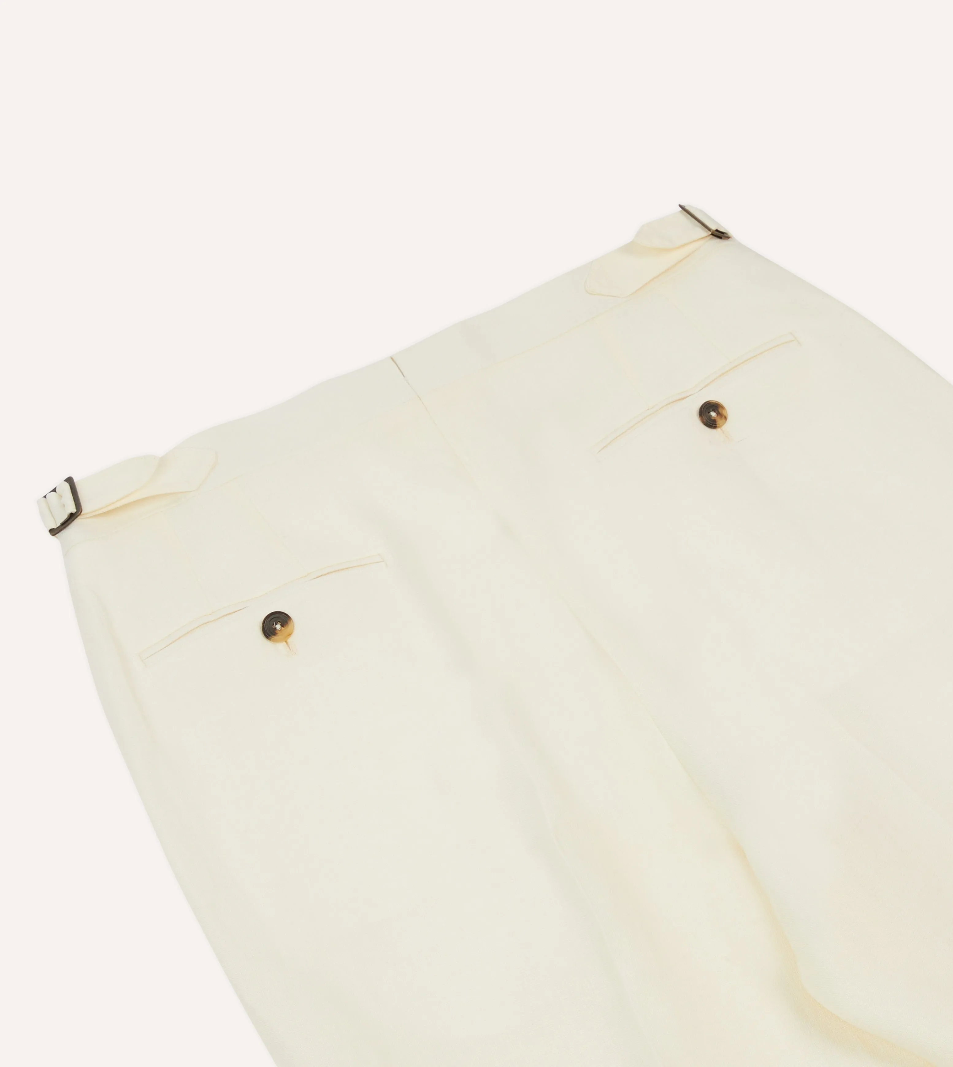 Ecru Irish Linen Single Pleat Trouser