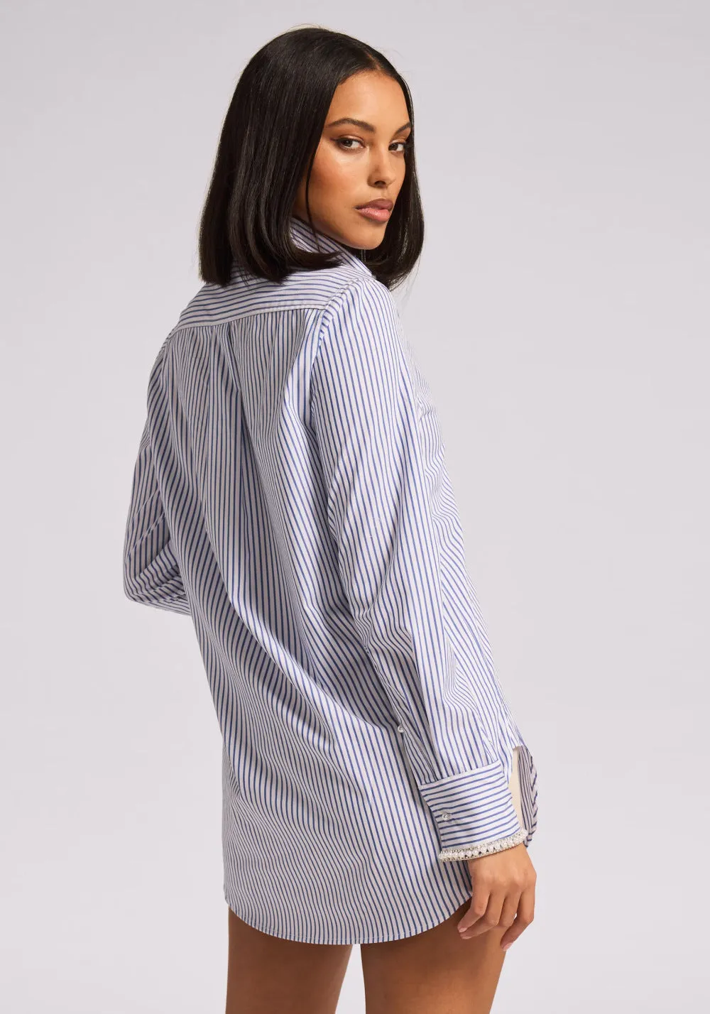 FIORE EMBELLISHED PINSTRIPE SHIRT - GENERATION LOVE