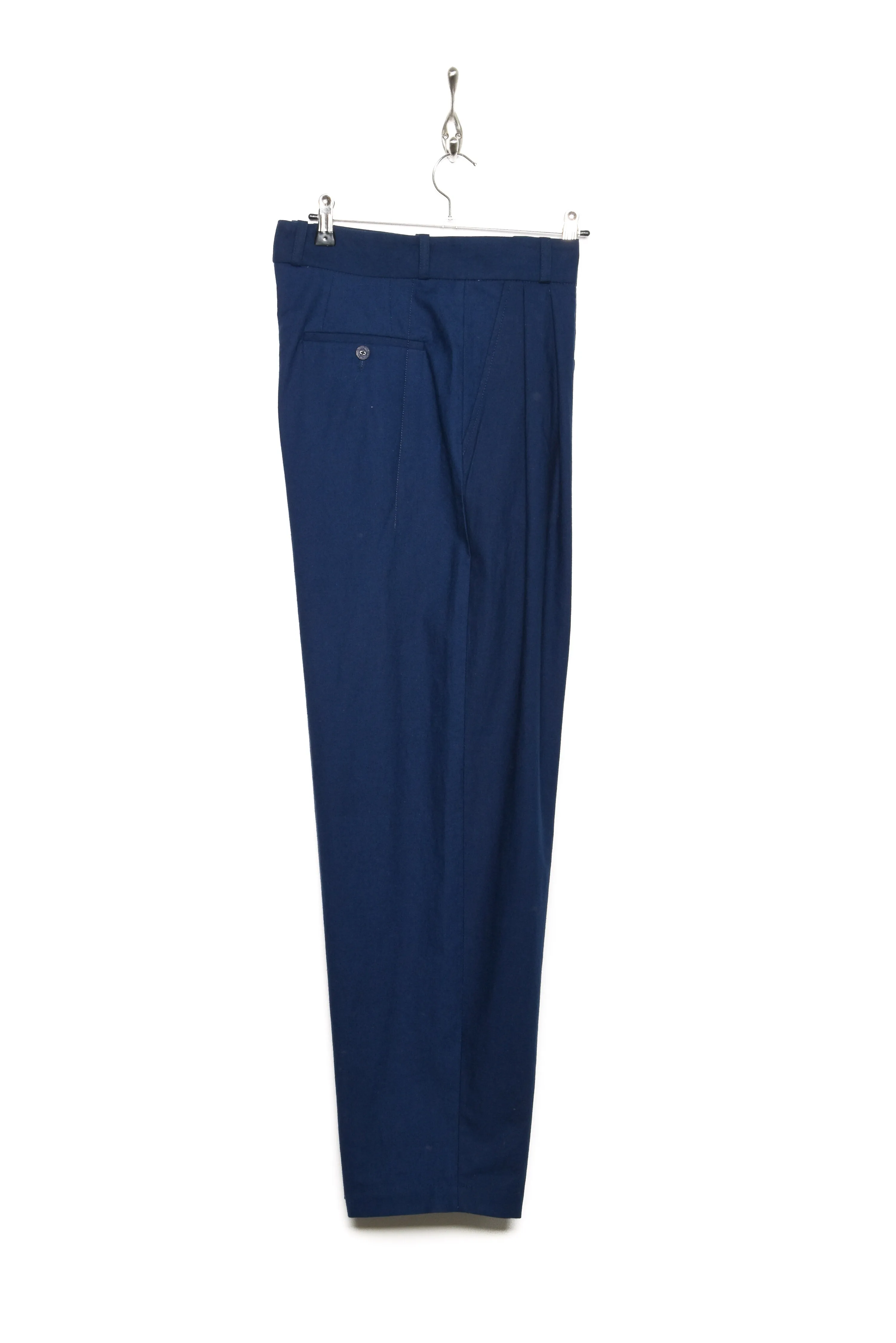 Frank Leder Double Pleated Trouser baltic blue dyed