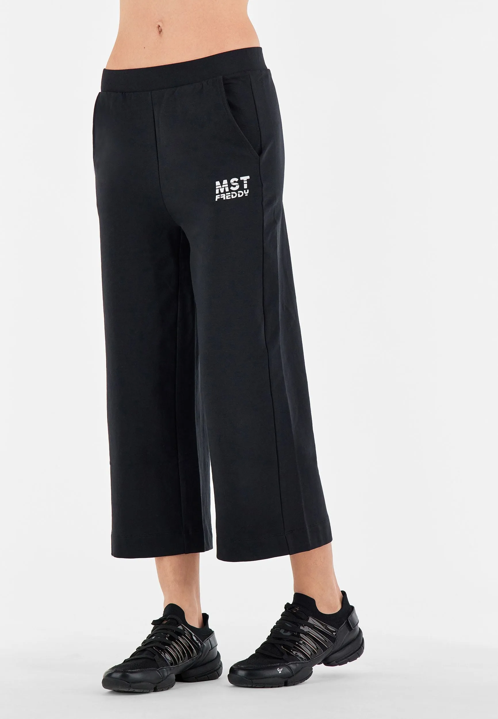 Freddy Stretch Fleece Palazzo Trousers S2WMAP5 black