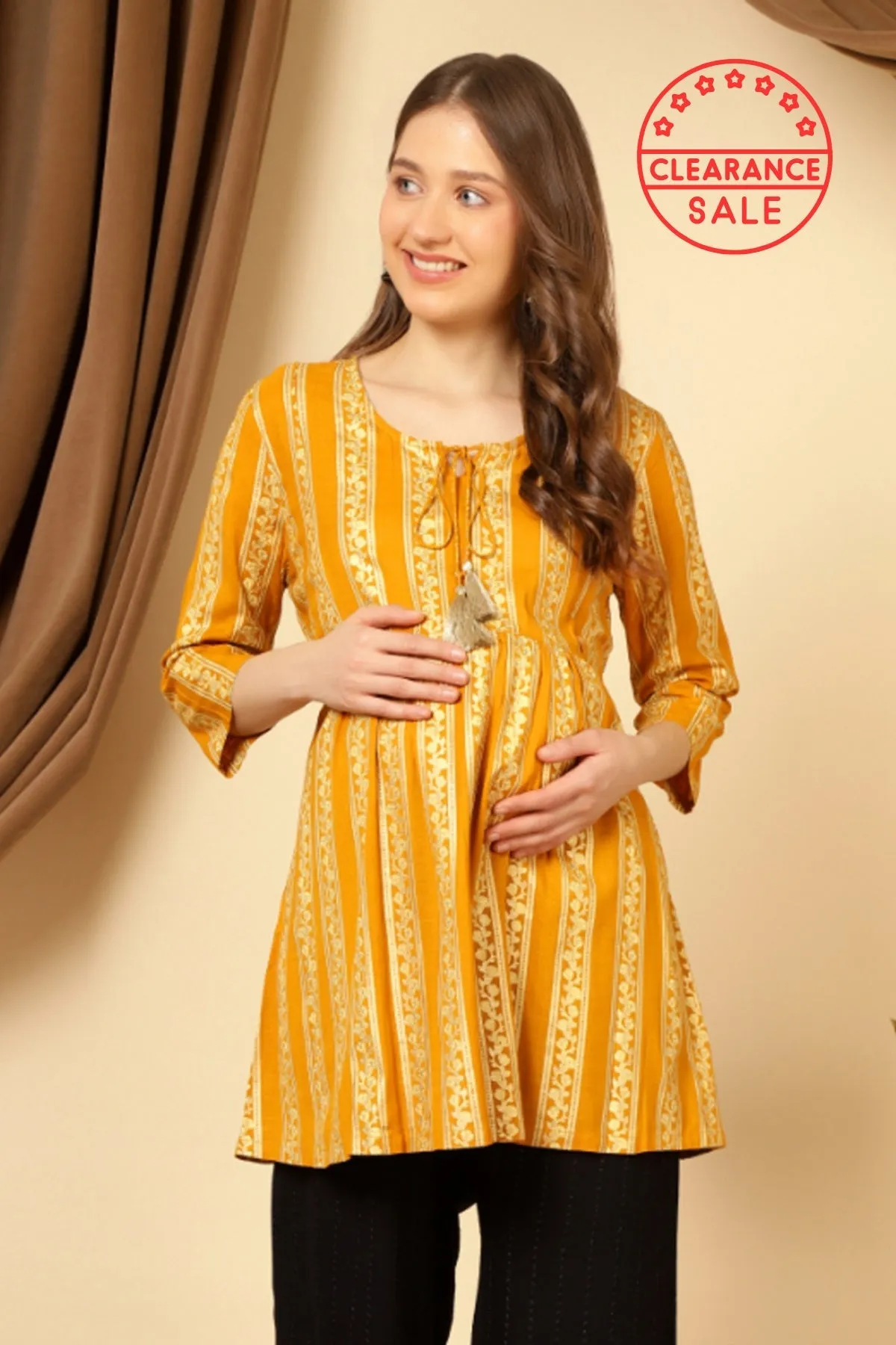 Golden Yellow Nursing Long Tops