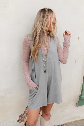 Good Things Wide Leg Romper - Gray