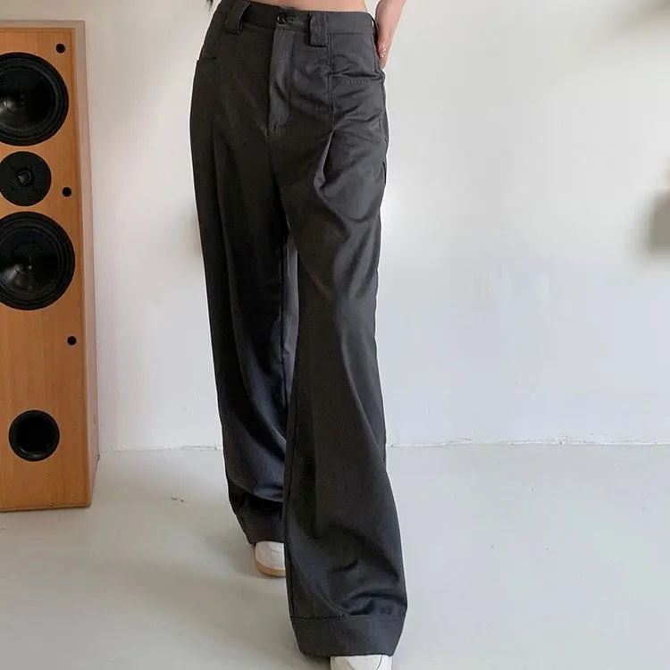 Grey Straight Trousers