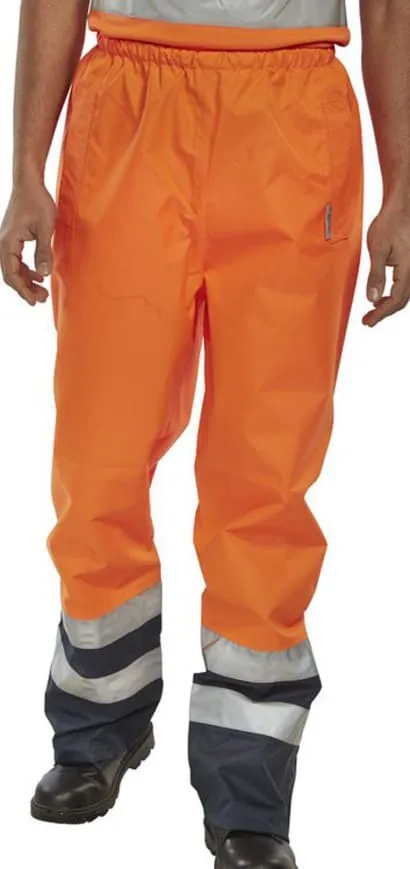 Hi Vis Class 3 Belfry Waterproof Breathable over Trousers En471 Beeswift Bet RIS 3279