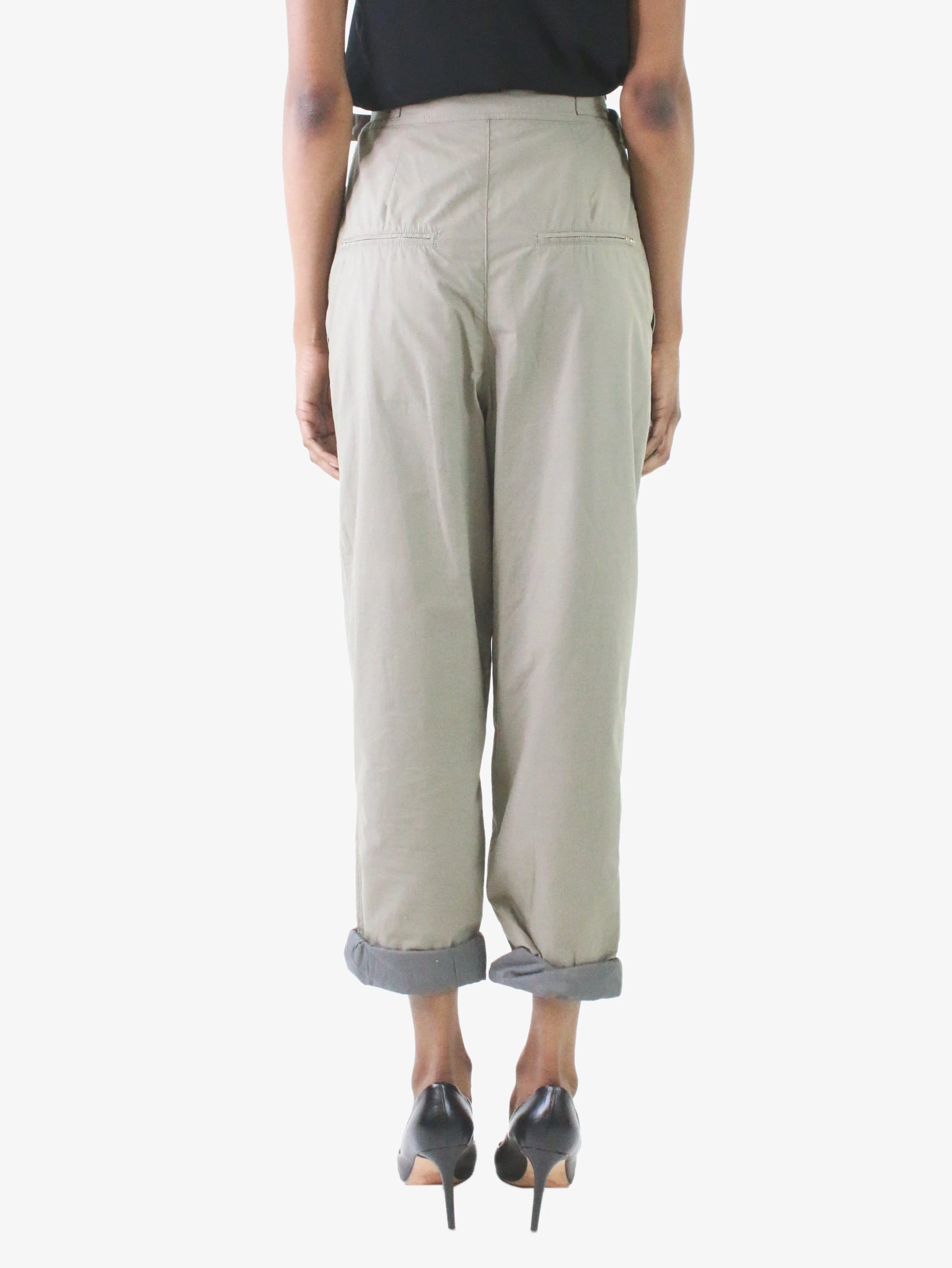 Isabel Marant Green belted balloon trousers - size UK 6