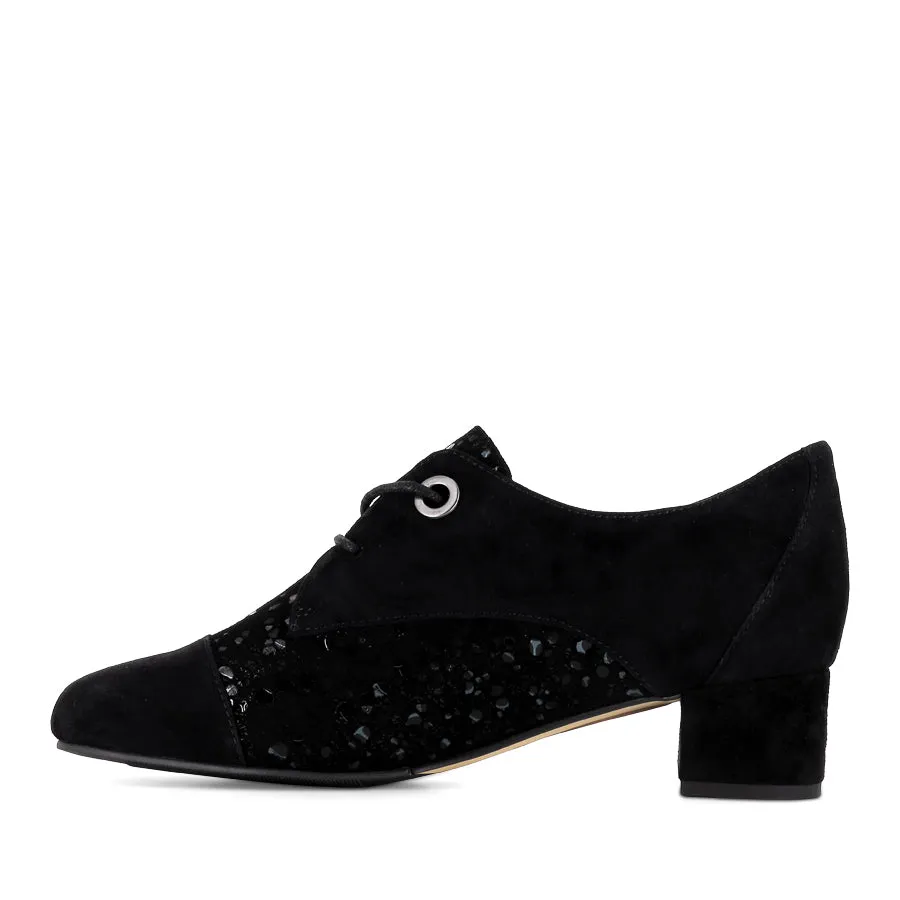 KENNT W - BLACK BLACK SPARKLE SUEDE