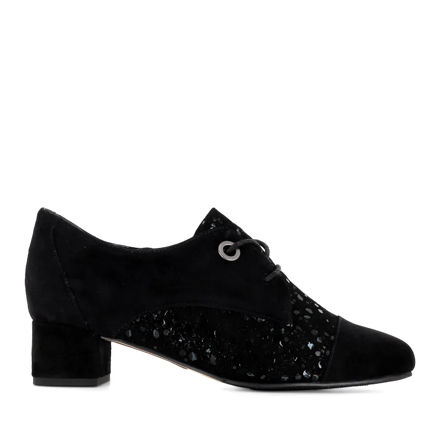 KENNT W - BLACK BLACK SPARKLE SUEDE