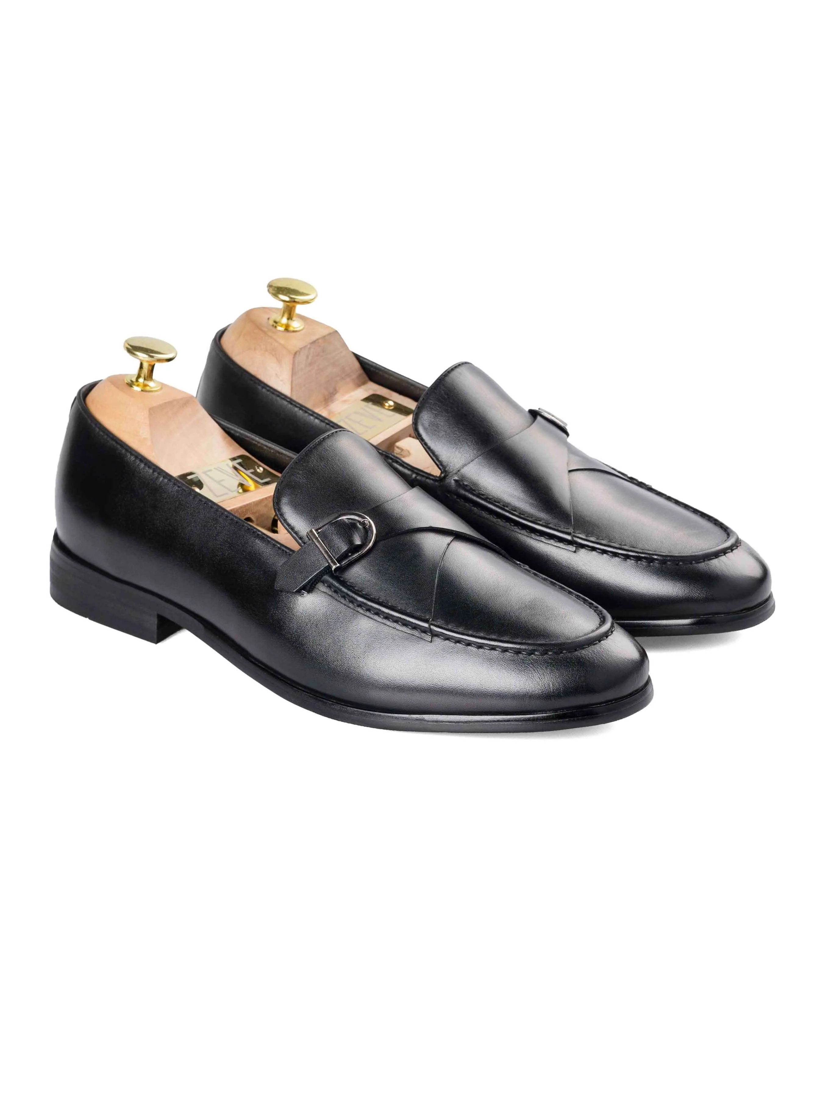 Leo Duo Strap Loafer - Solid Black