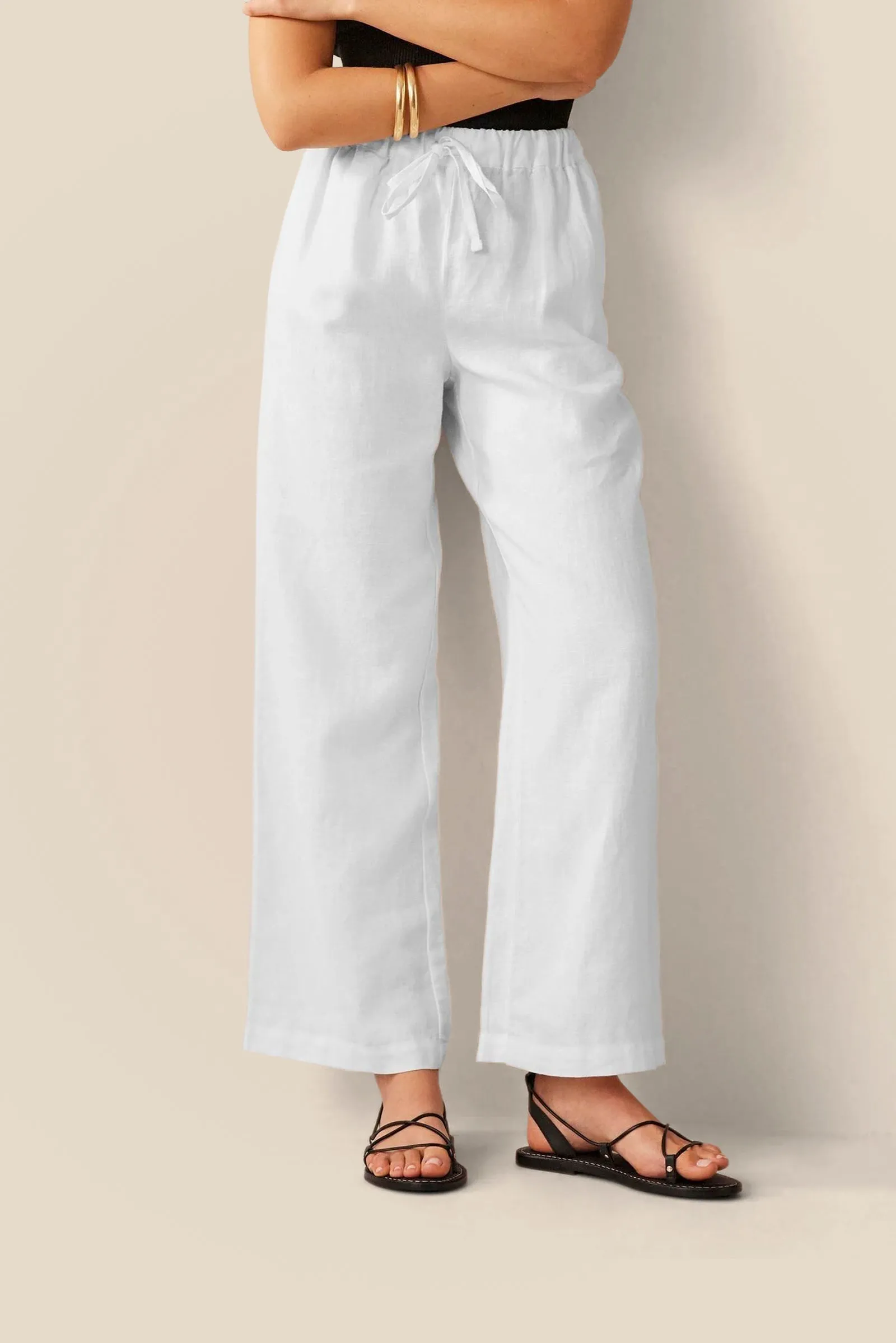 Linen Pull On Trousers