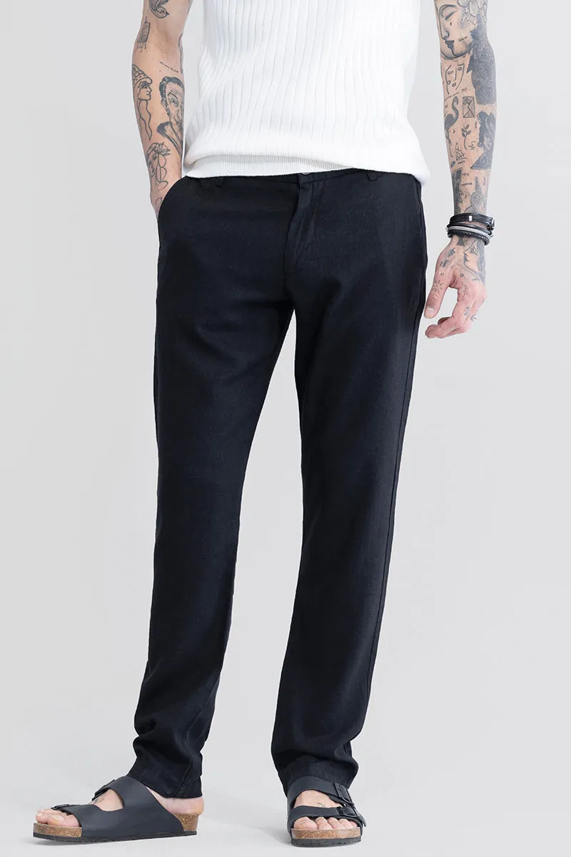 LinenLoom Black Trouser