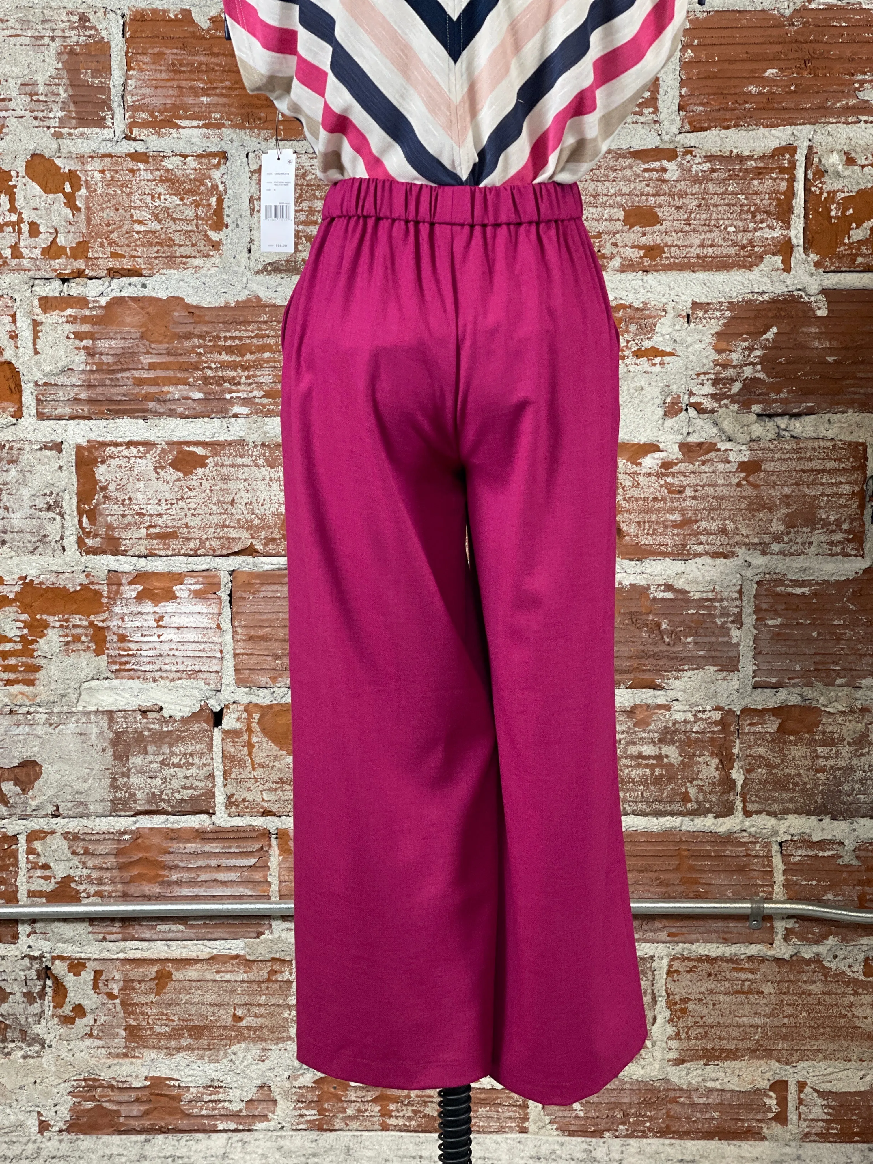 Liverpool Wide Leg Trousers in Fuchsia Kiss