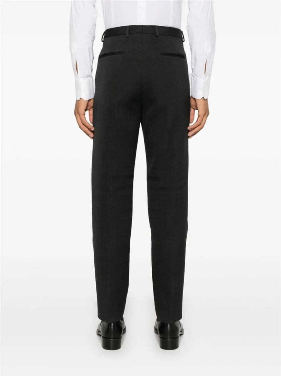 LOGO-EMBROIDERED WOOL TROUSERS