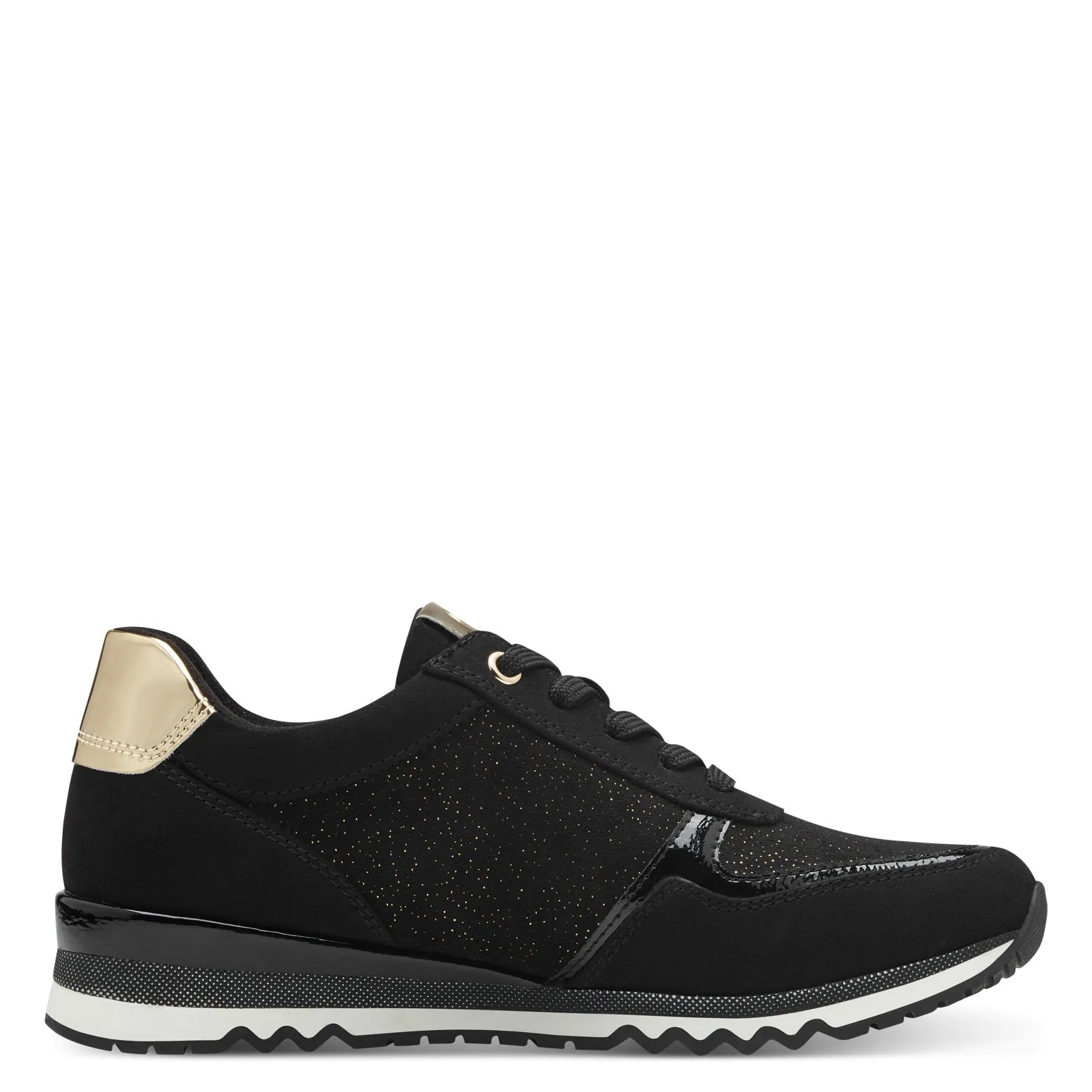 Marco Tozzi Womens Black/Gold Fashion Trainer - 2-23749-41