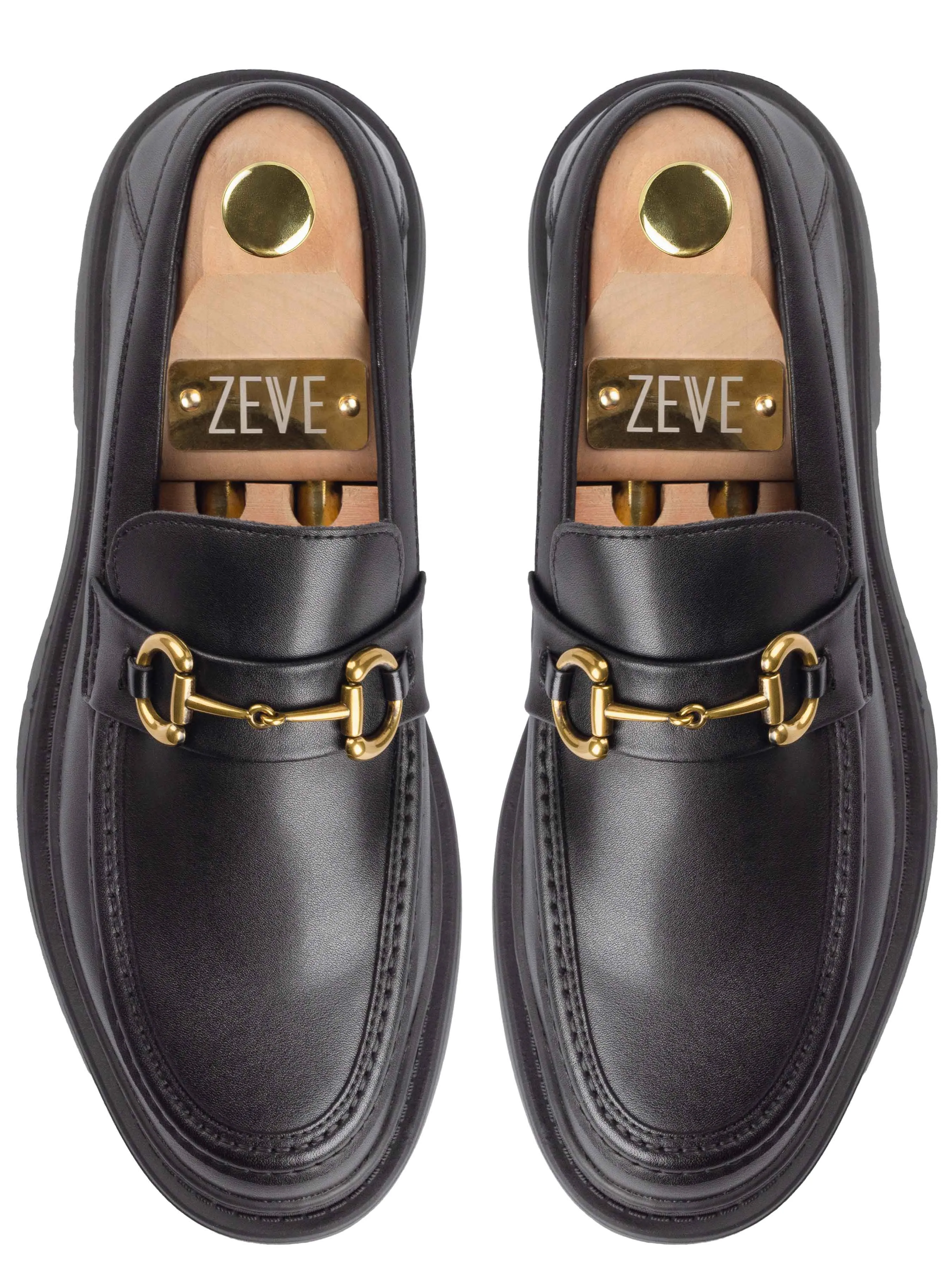 Maurice Moccasin Buckle Loafer - Solid Black (Chunky Sole)