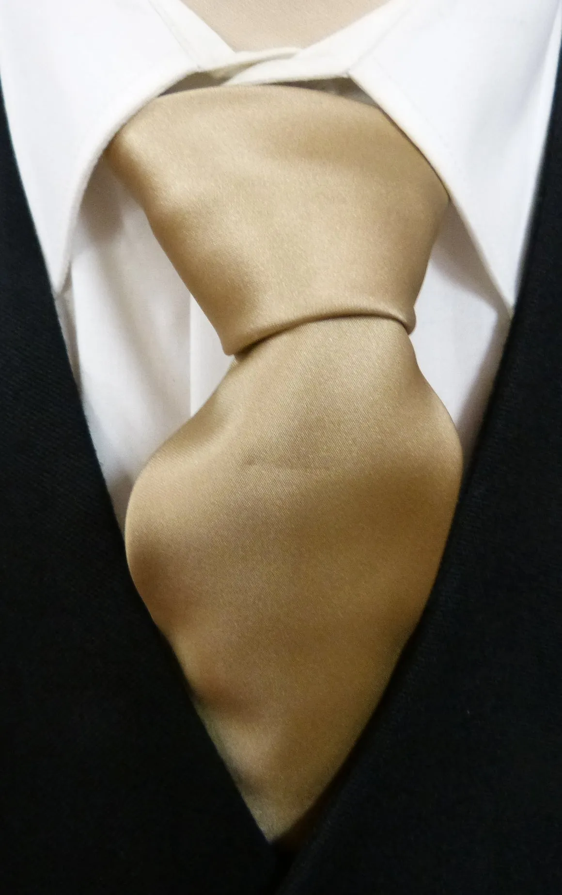 Mens Beige Satin Tie