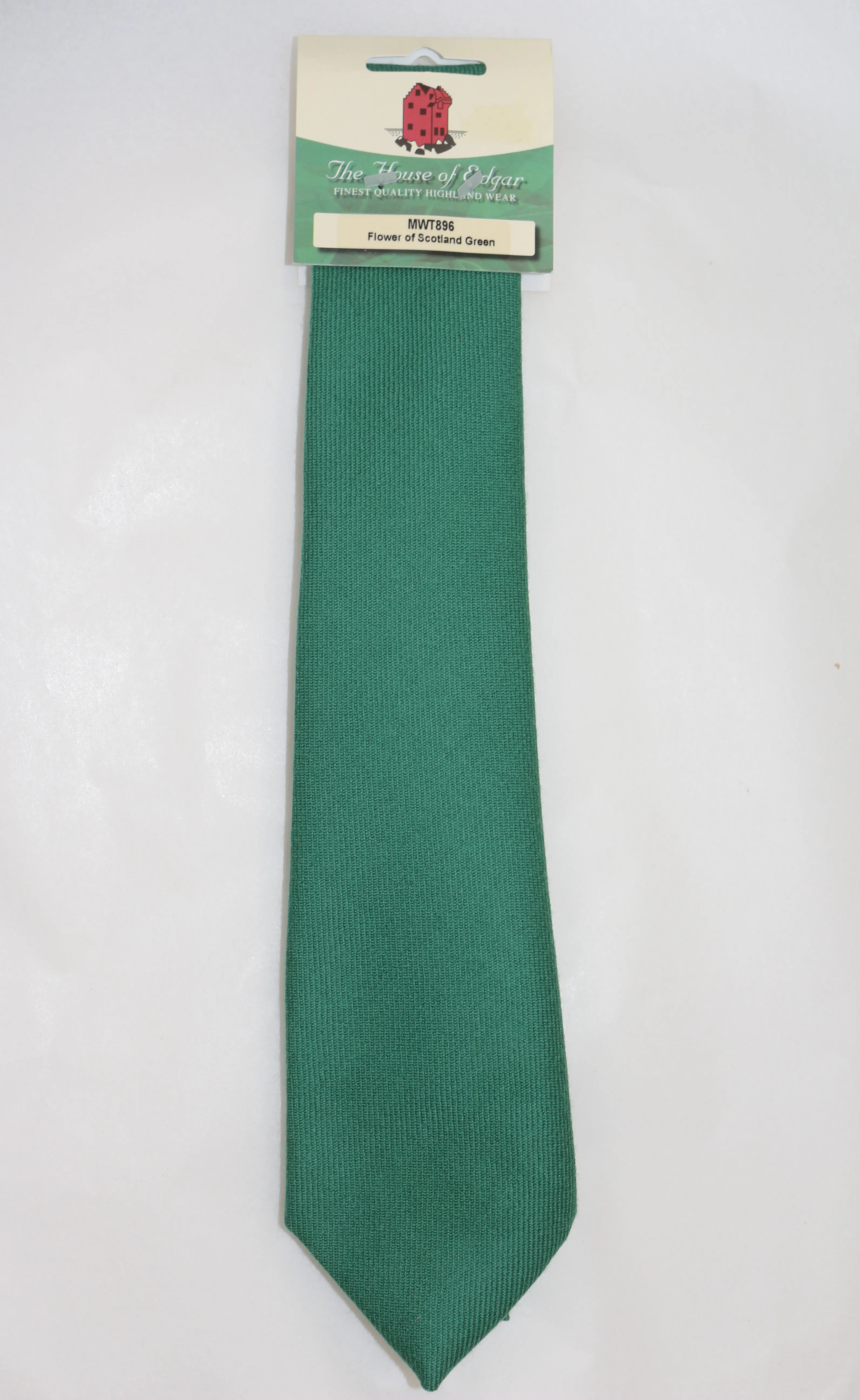 Mens House of Edgar Woollen Tie - Flower of Scotland Green