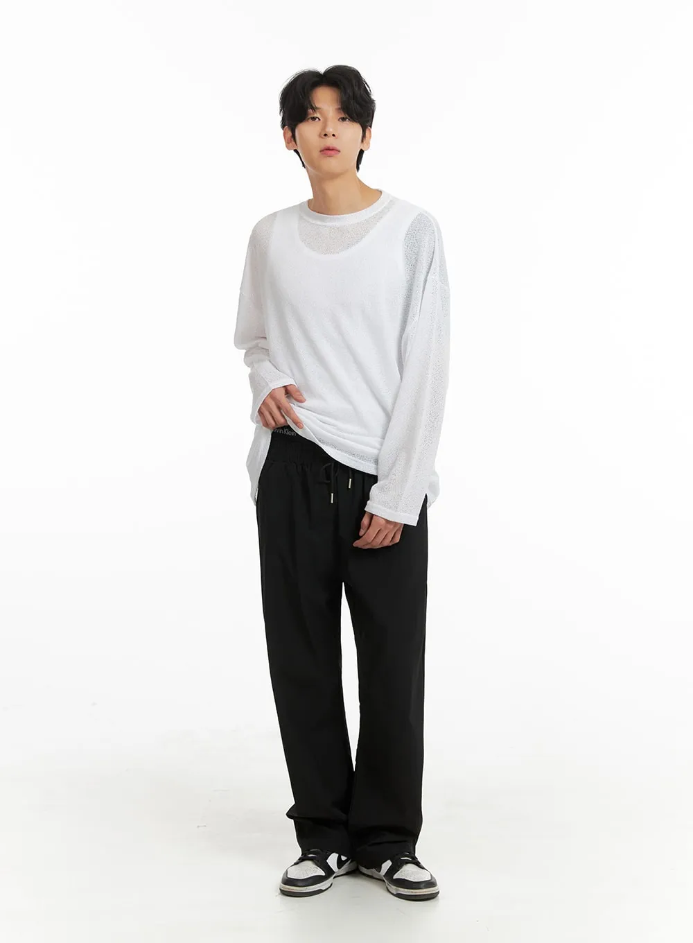 Men's Simple Wide Leg Trousers IA401