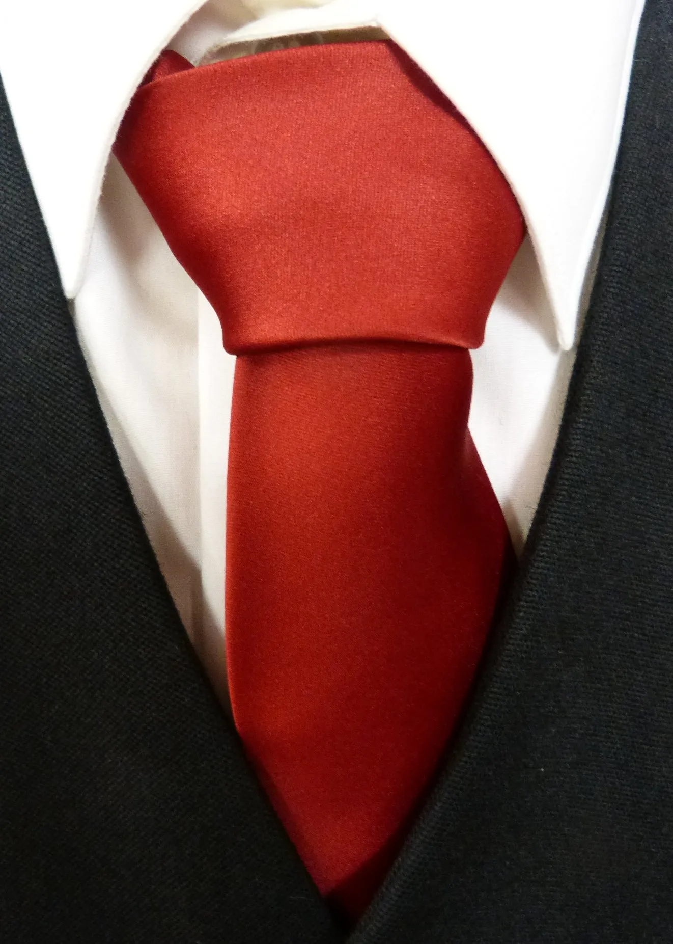 Mens Wine Satin Tie