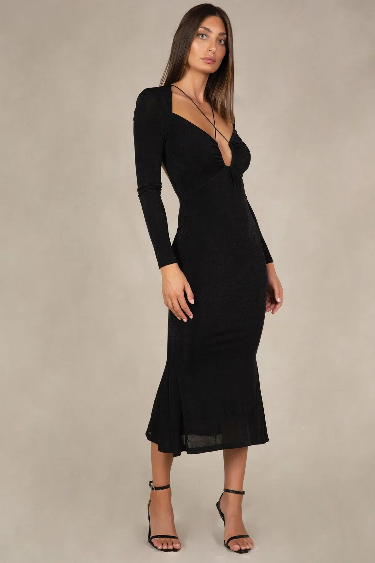 Misha Engracia Midi Dress - Black